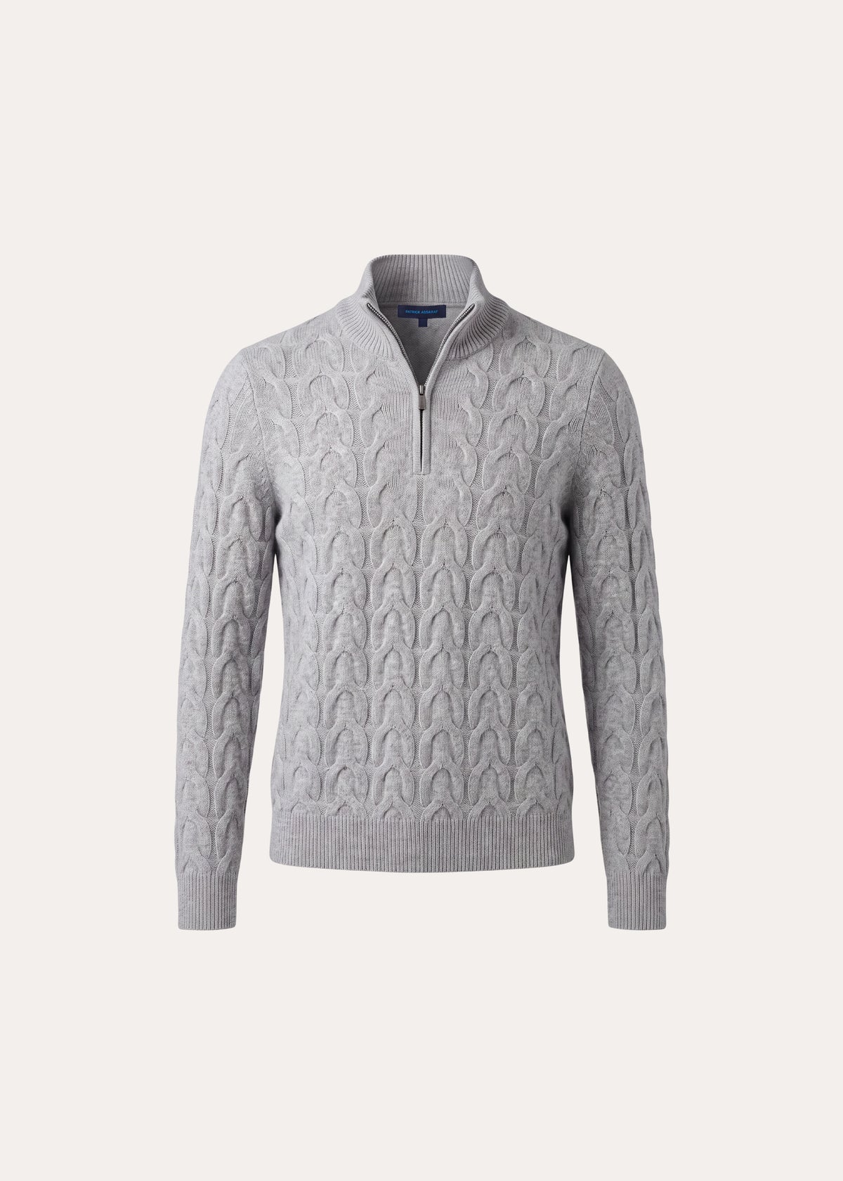 Merino-Cashmere Cable Quarter Zip Mock - PATRICK ASSARAF