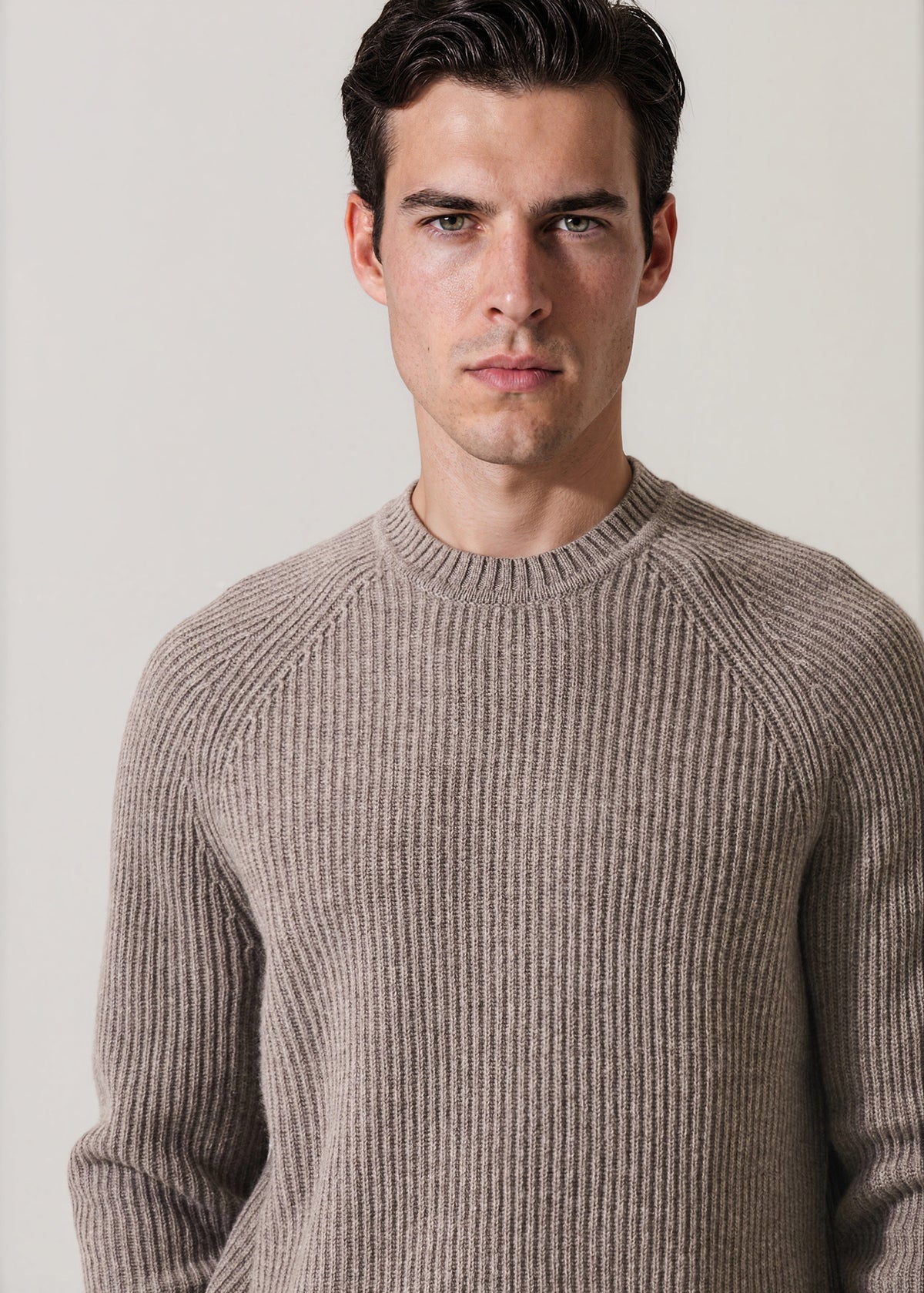 Merino-Cashmere Ribbed Raglan Crewneck - PATRICK ASSARAF