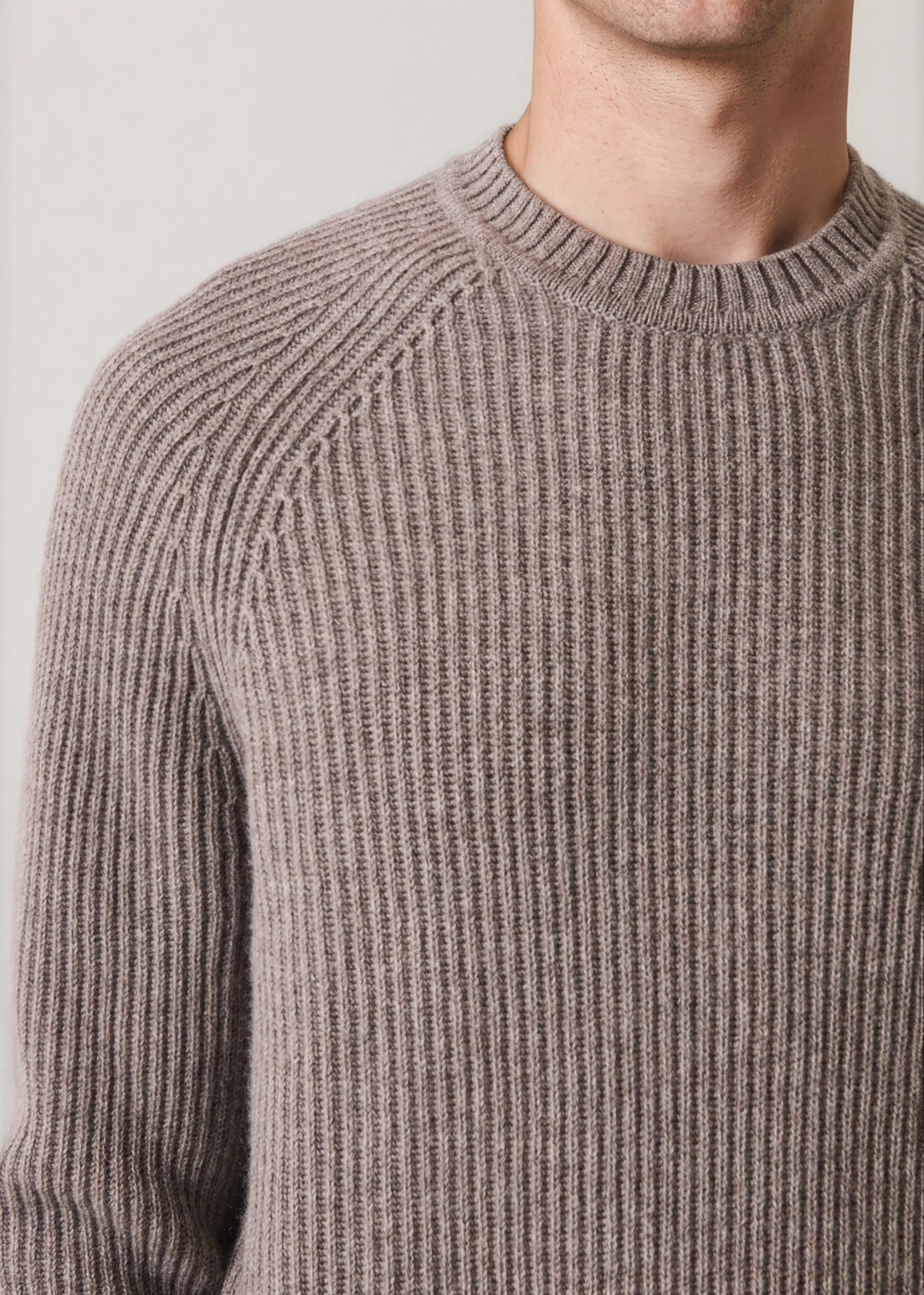 Merino-Cashmere Ribbed Raglan Crewneck - PATRICK ASSARAF