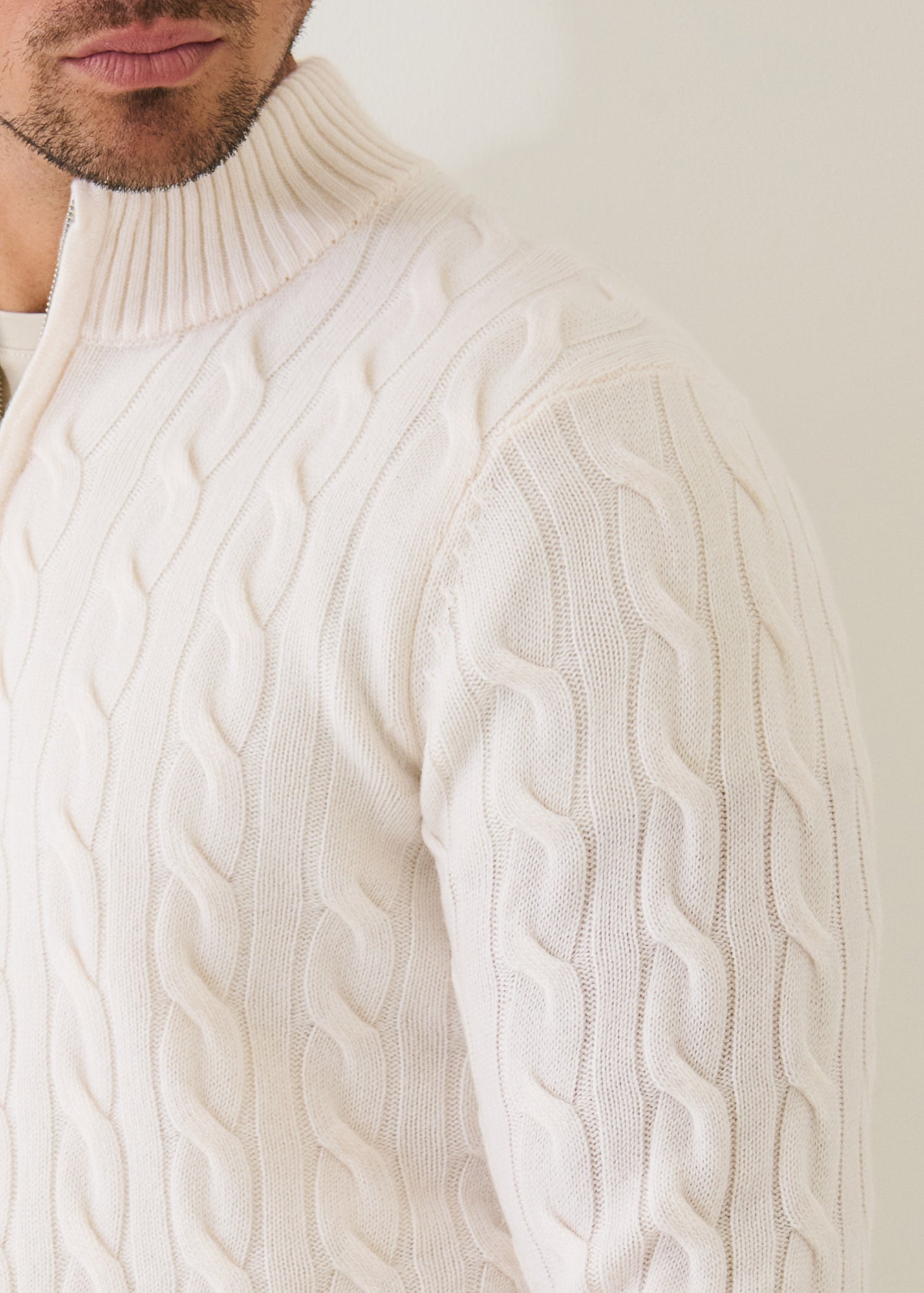 Wool Cashmere Textured Quarter Zip