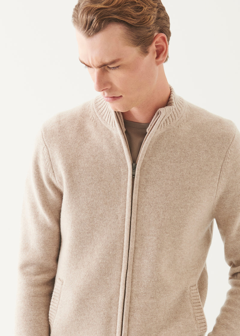 Wool Cashmere Blend Full Zip Cardigan