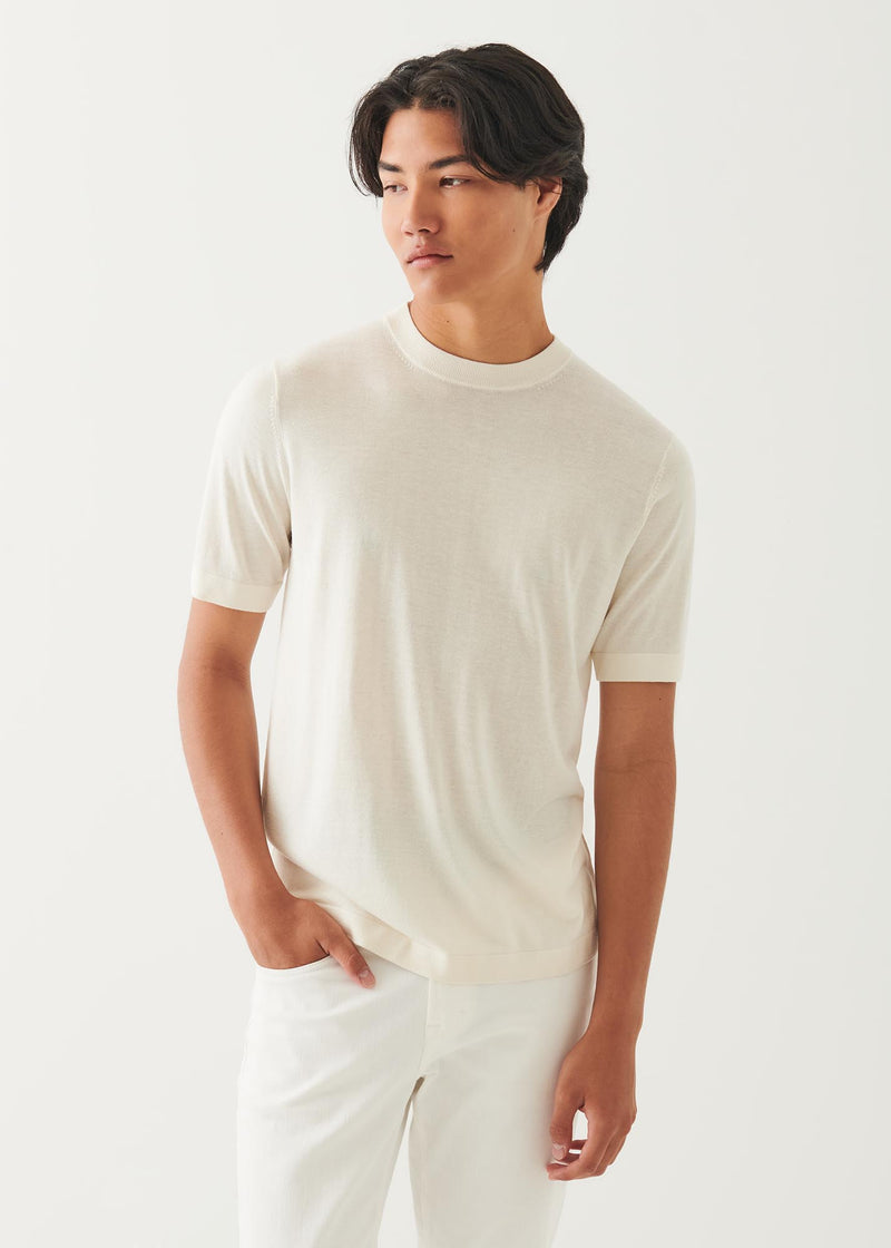 Silk Cashmere Blend Short Sleeve Crewneck