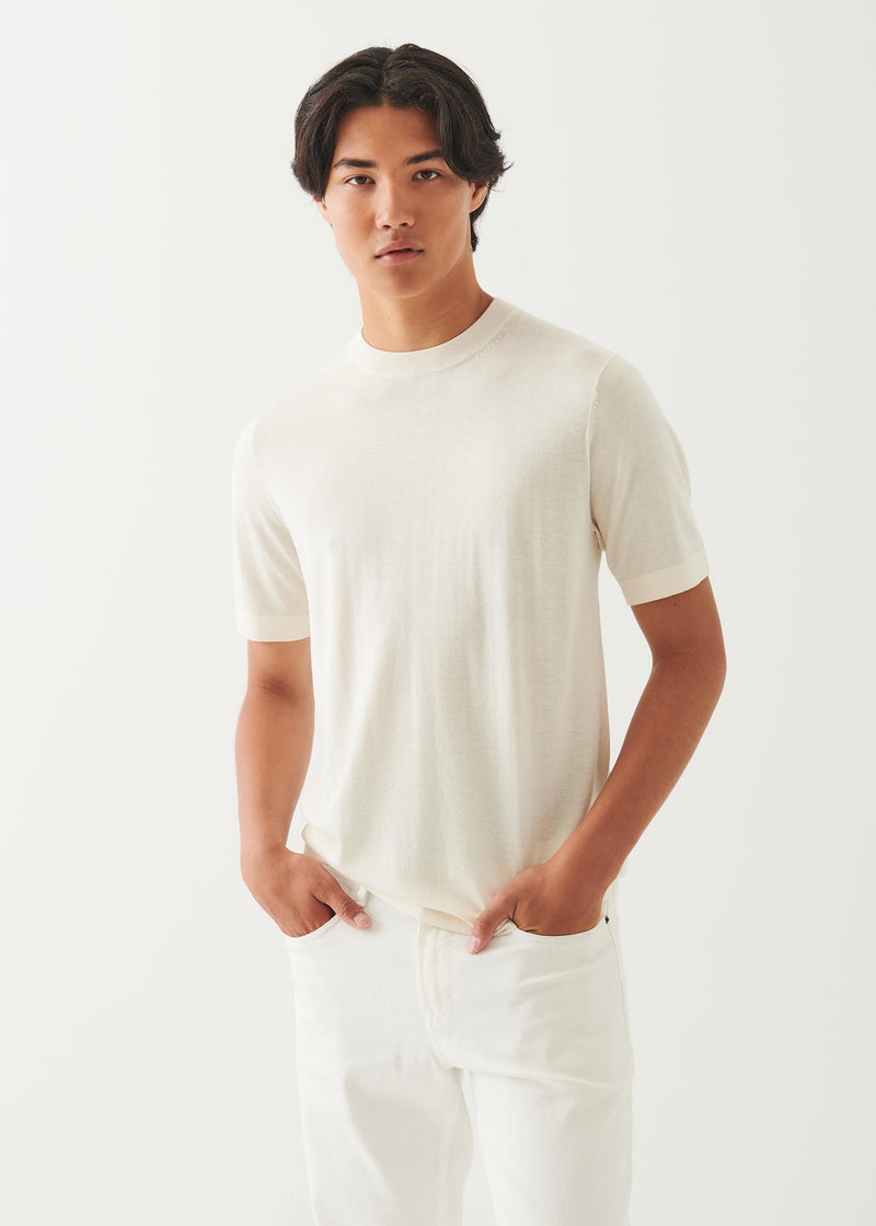 Silk Cashmere Blend Short Sleeve Crewneck