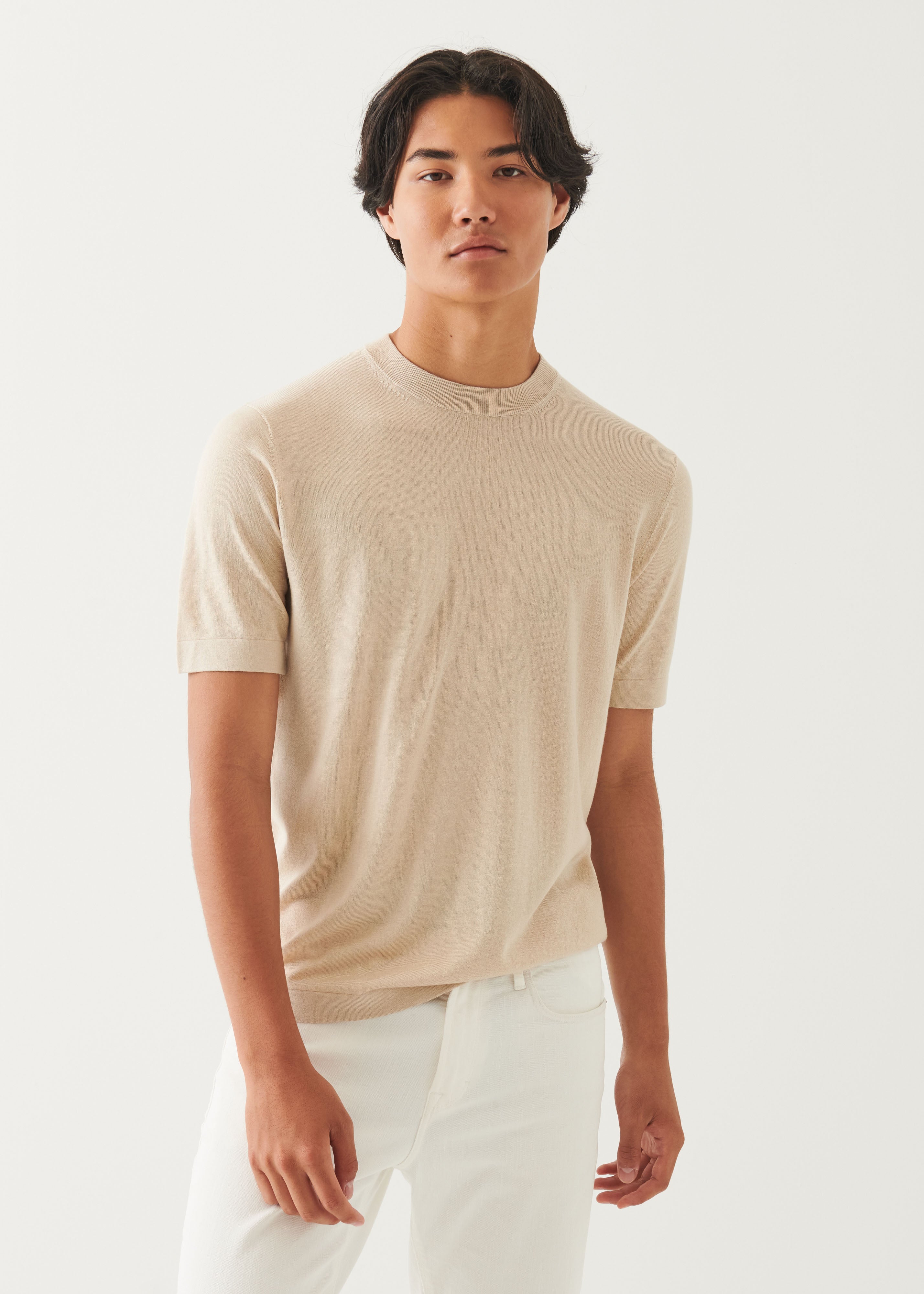 Silk Cashmere Blend Short Sleeve Crewneck