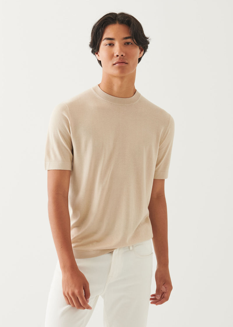 Silk Cashmere Blend Short Sleeve Crewneck