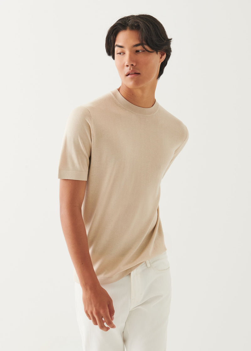 Silk Cashmere Blend Short Sleeve Crewneck