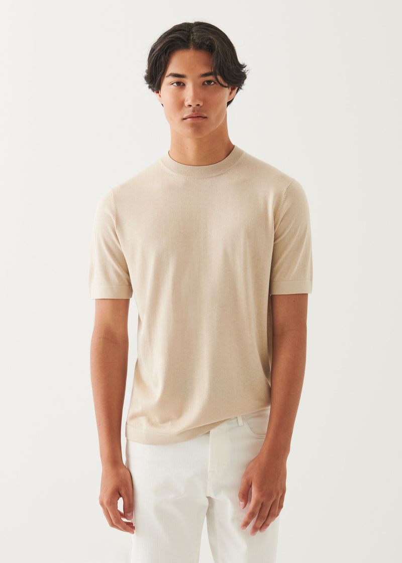 Silk Cashmere Blend Short Sleeve Crewneck