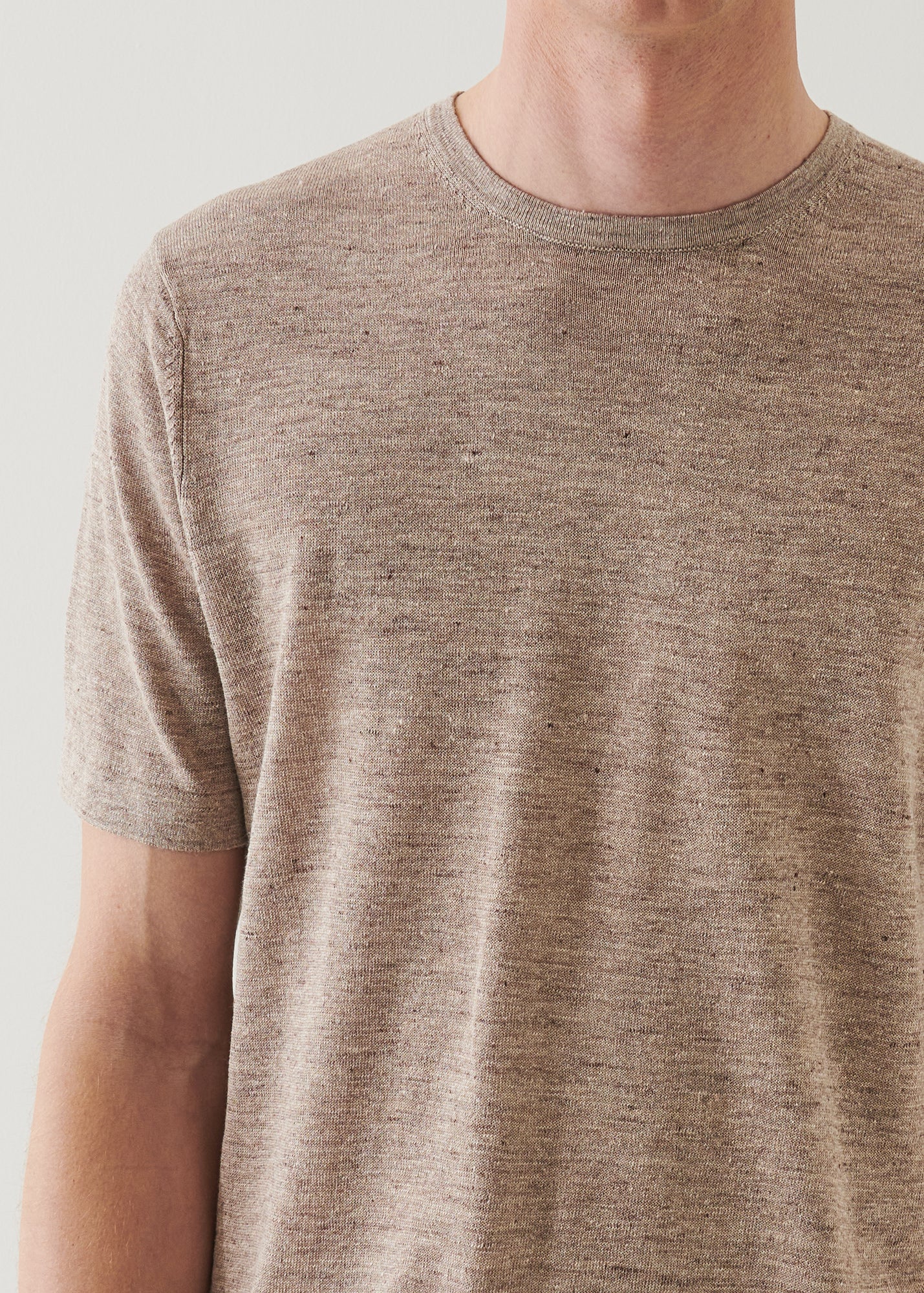 Linen Silk Blend Short Sleeve Crewneck