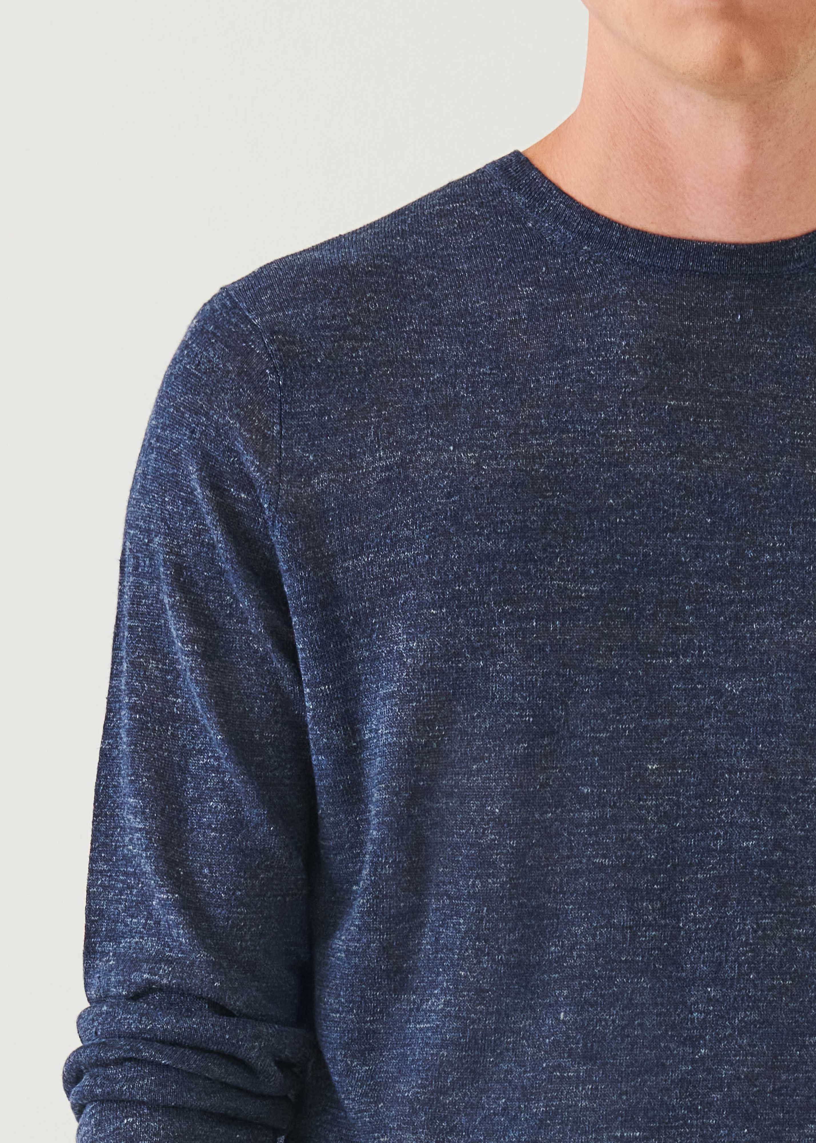Linen Silk Blend Long Sleeve Crewneck