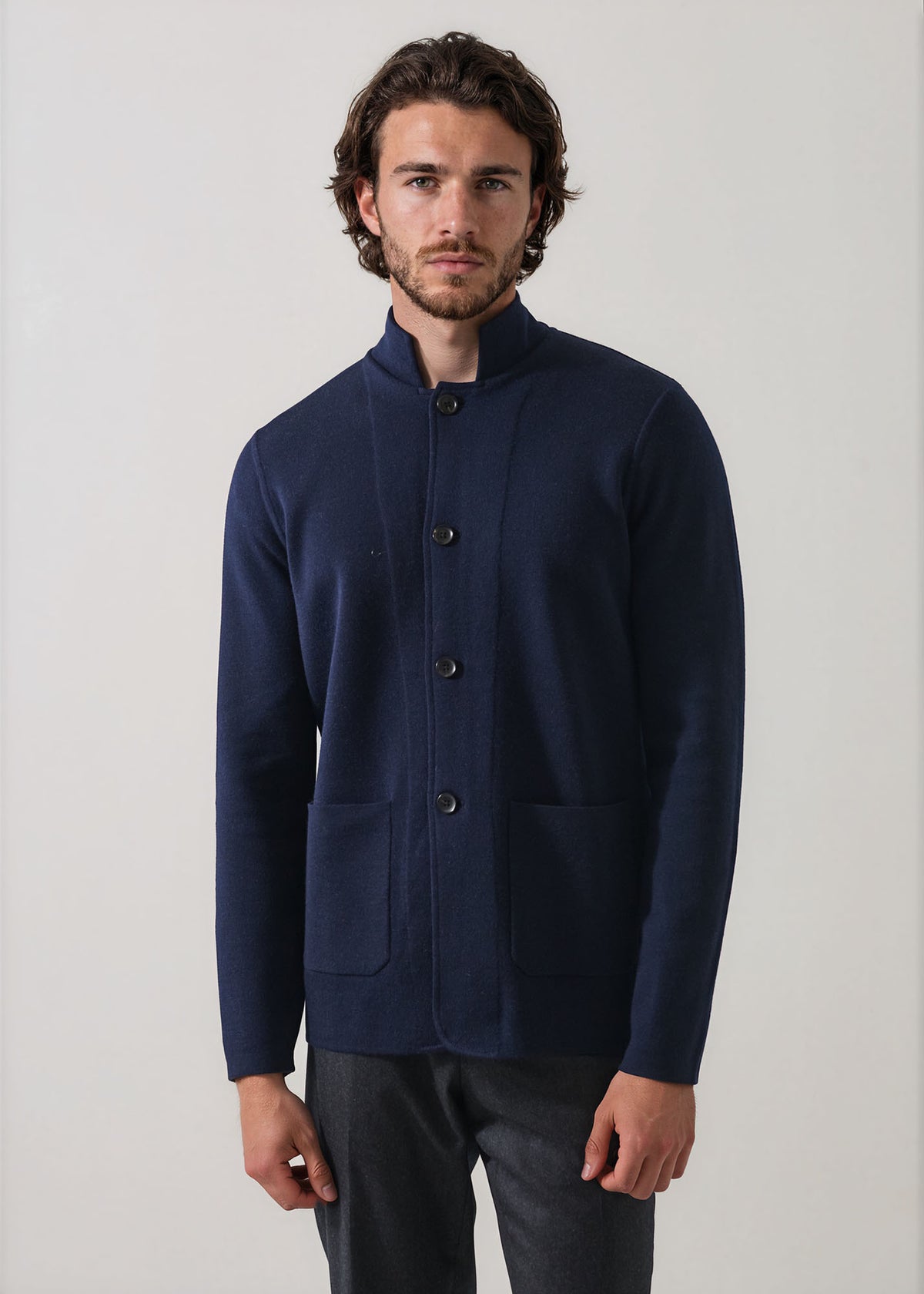 Double Face Merino Button Front Jacket - PATRICK ASSARAF