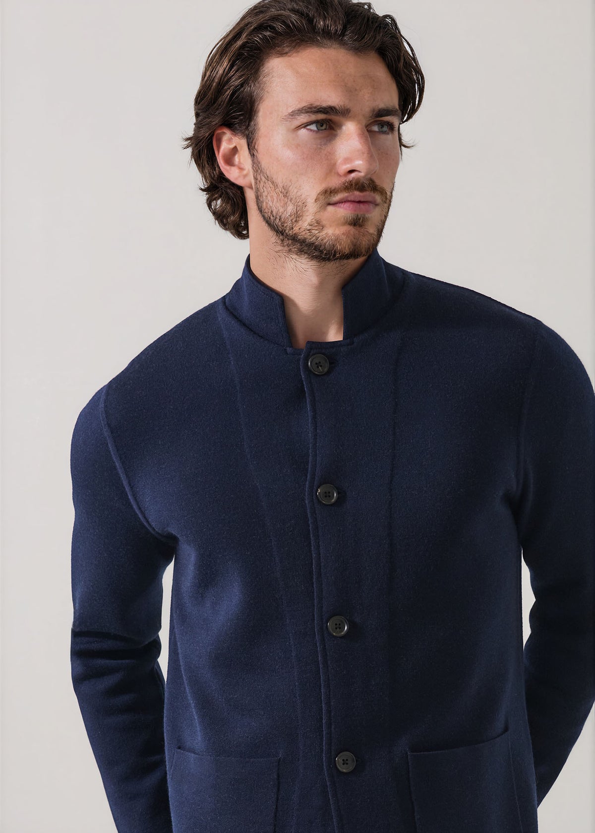 Double Face Merino Button Front Jacket - PATRICK ASSARAF