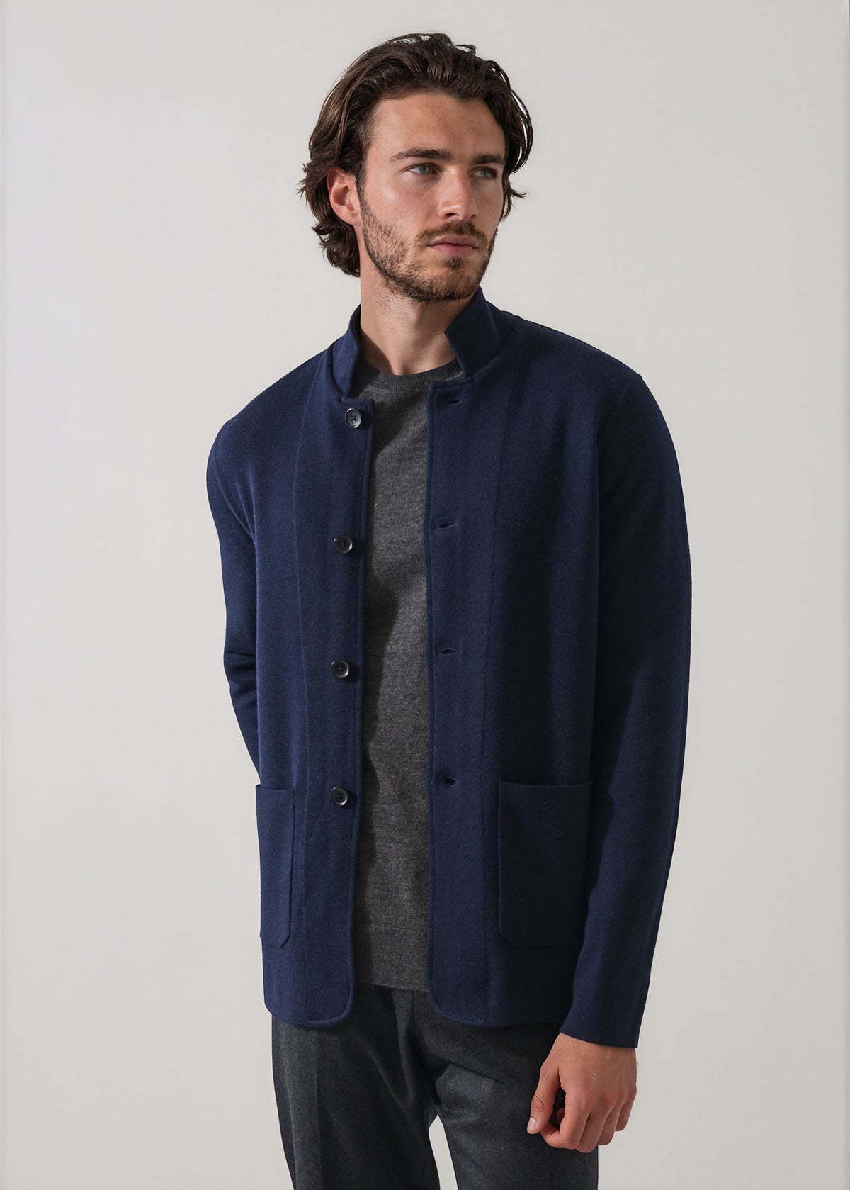 Double Face Merino Button Front Jacket - PATRICK ASSARAF