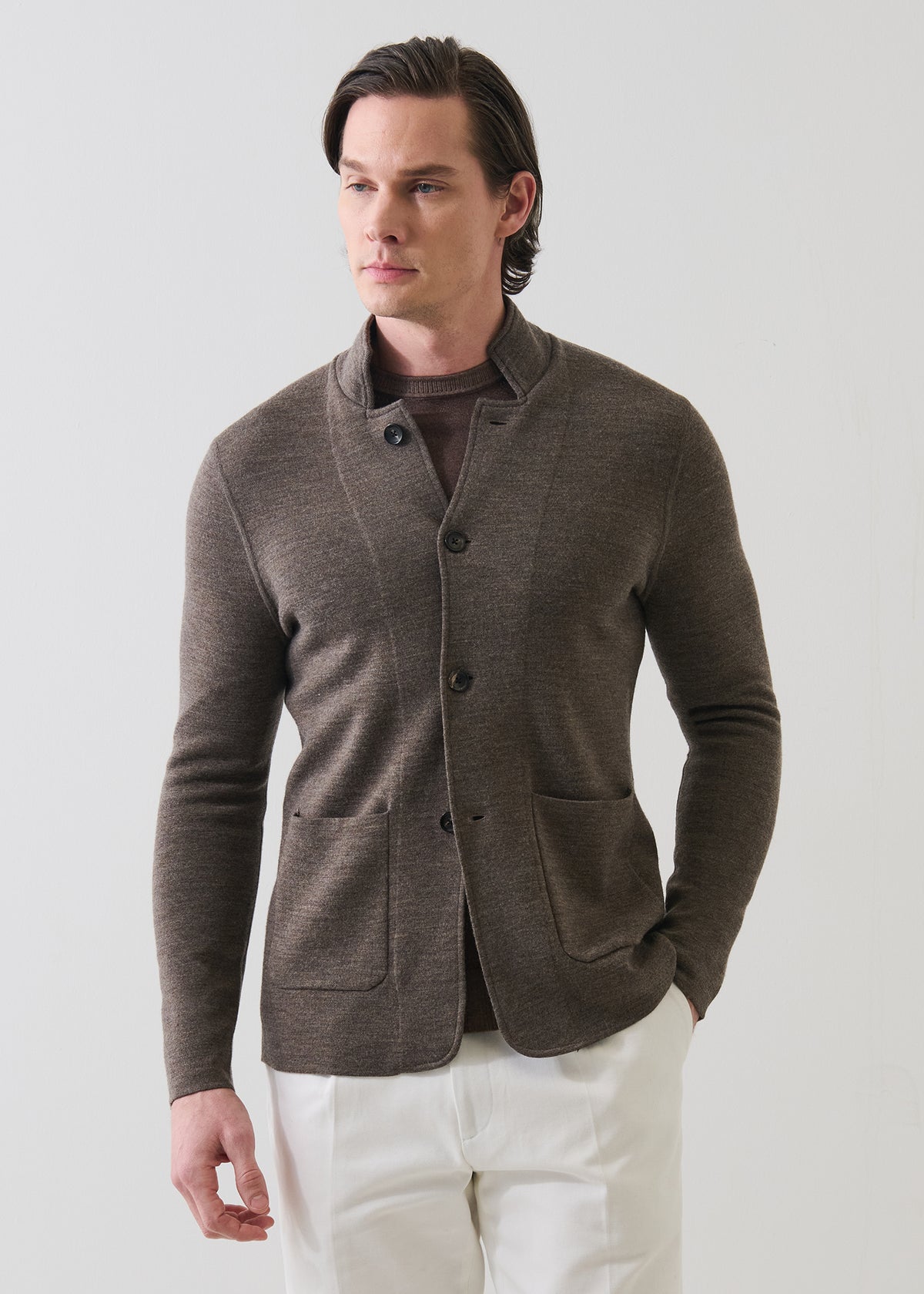 Double Face Merino Button Front Jacket - PATRICK ASSARAF