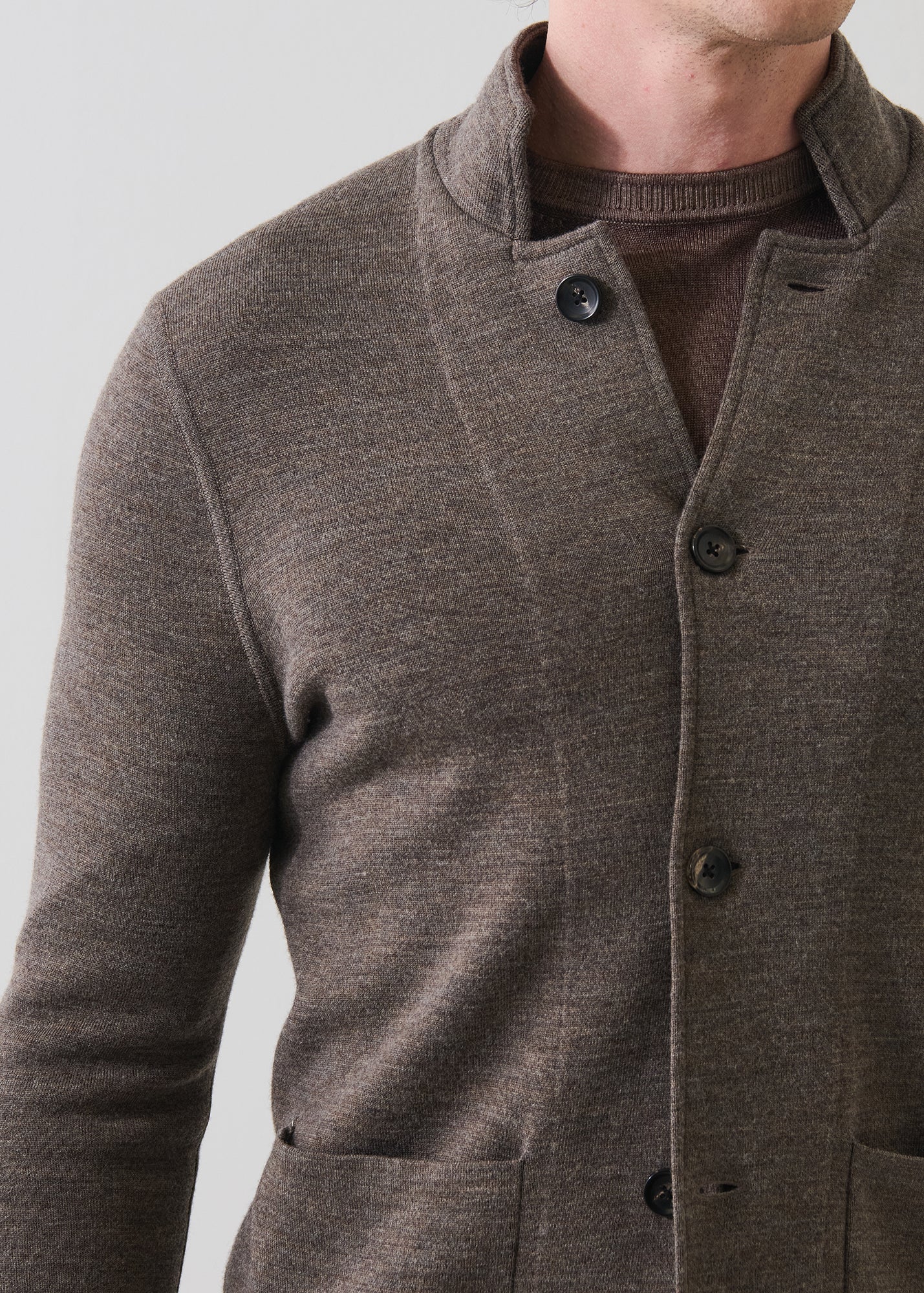 Double Face Merino Button Front Jacket - PATRICK ASSARAF