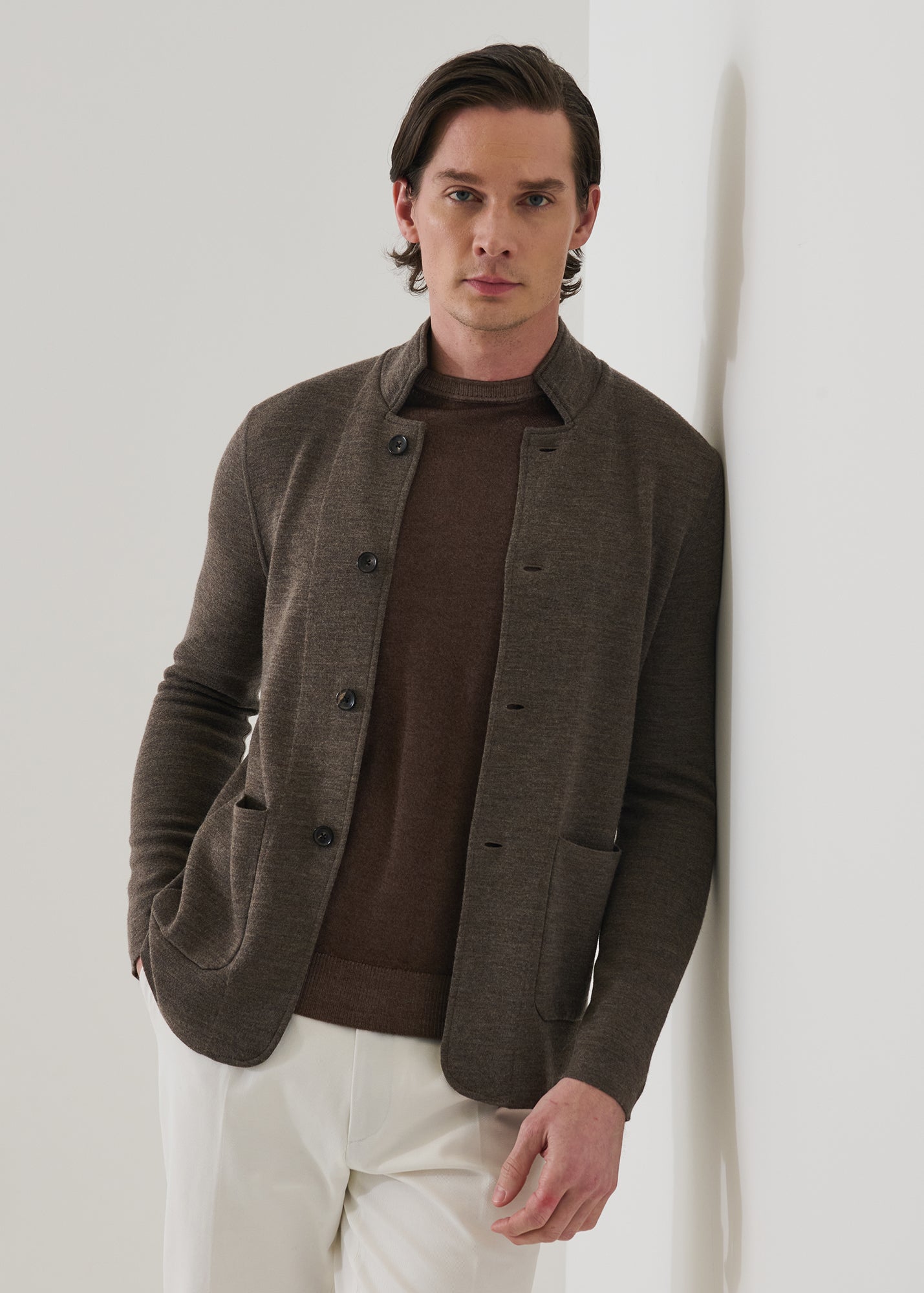Double Face Merino Button Front Jacket - PATRICK ASSARAF