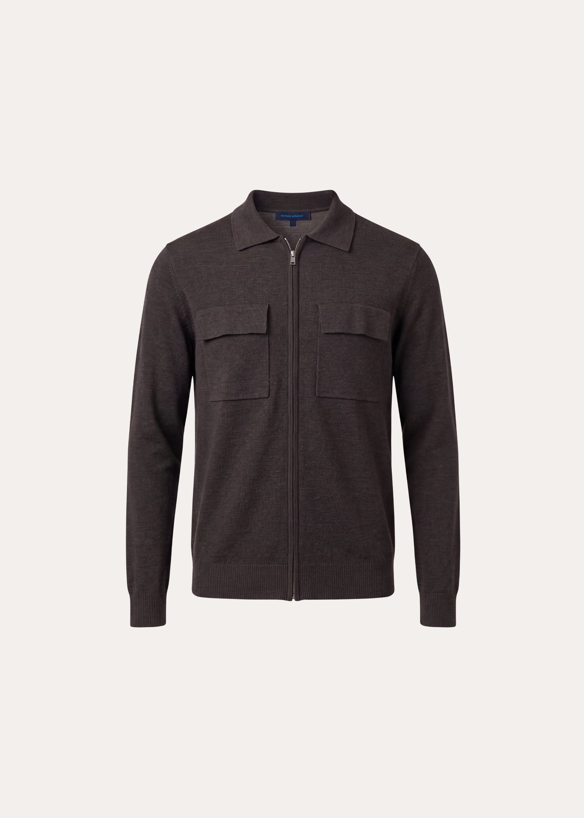 Double Face Merino Full Zip Shirt Jacket - PATRICK ASSARAF