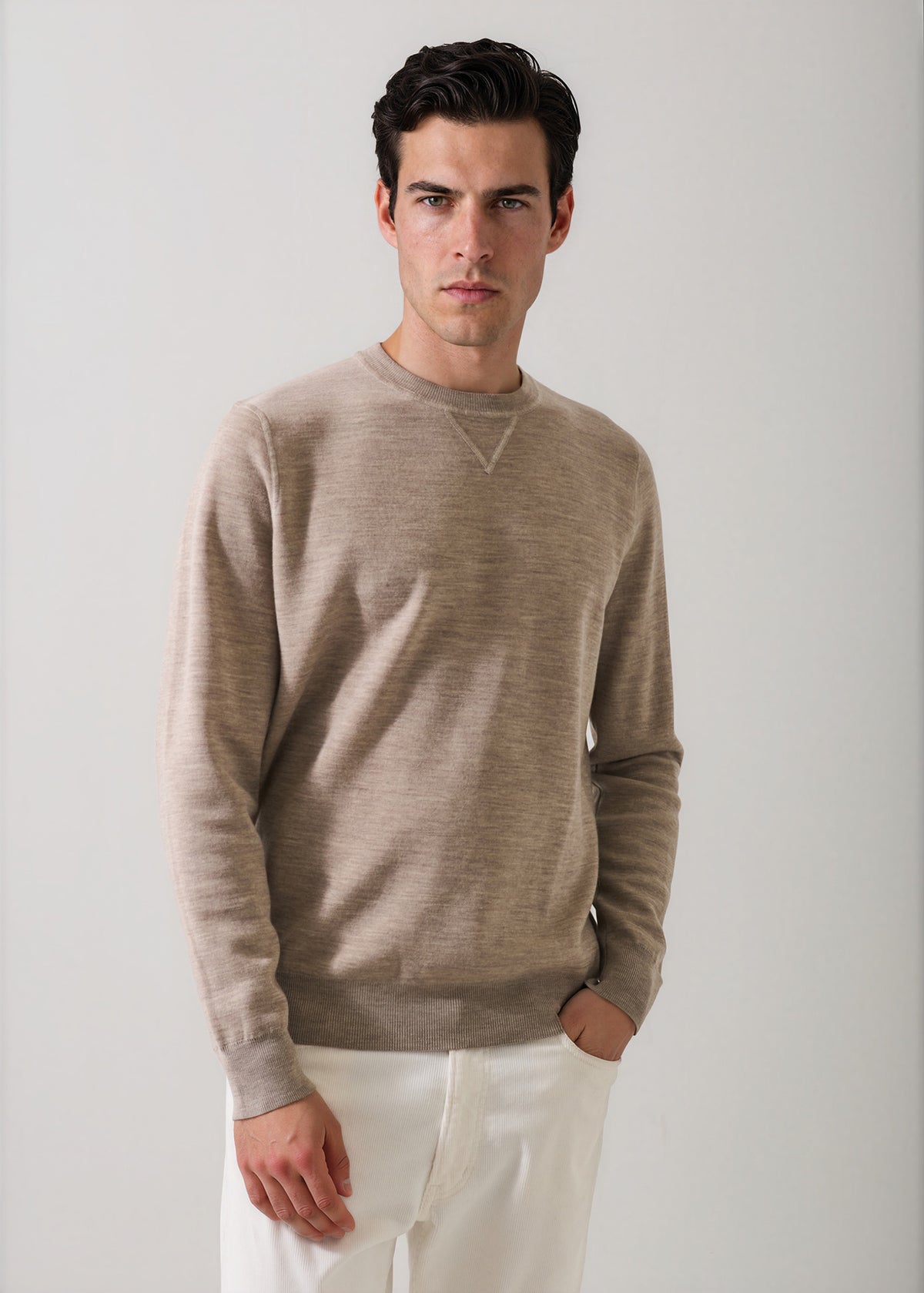 Double Face Merino Wool Crewneck - PATRICK ASSARAF