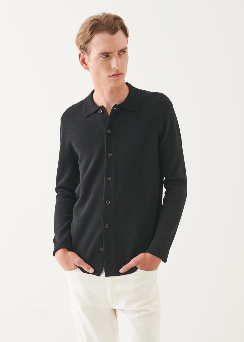 Double Face Merino Button Up Shirt Jacket