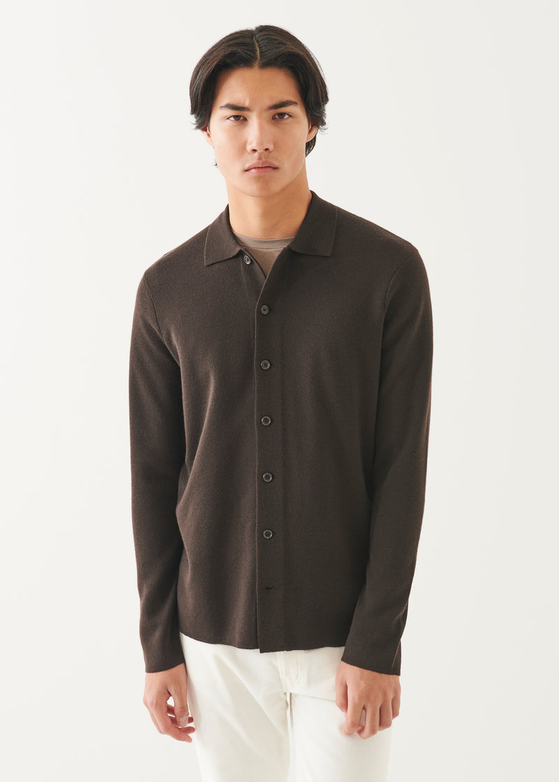 Double Face Merino Button Up Shirt Jacket