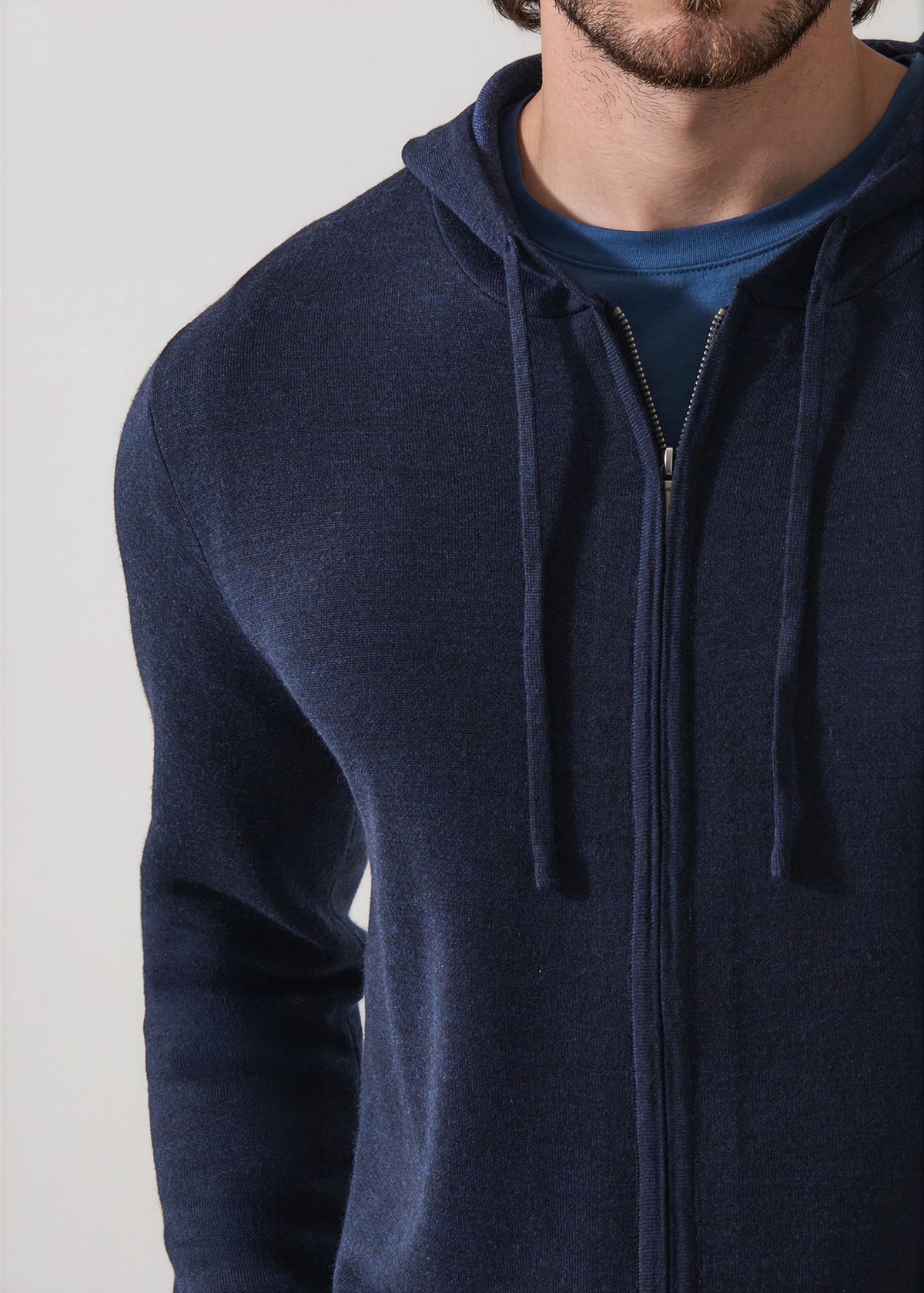 Double Face Merino Wool Full Zip Hoodie - PATRICK ASSARAF