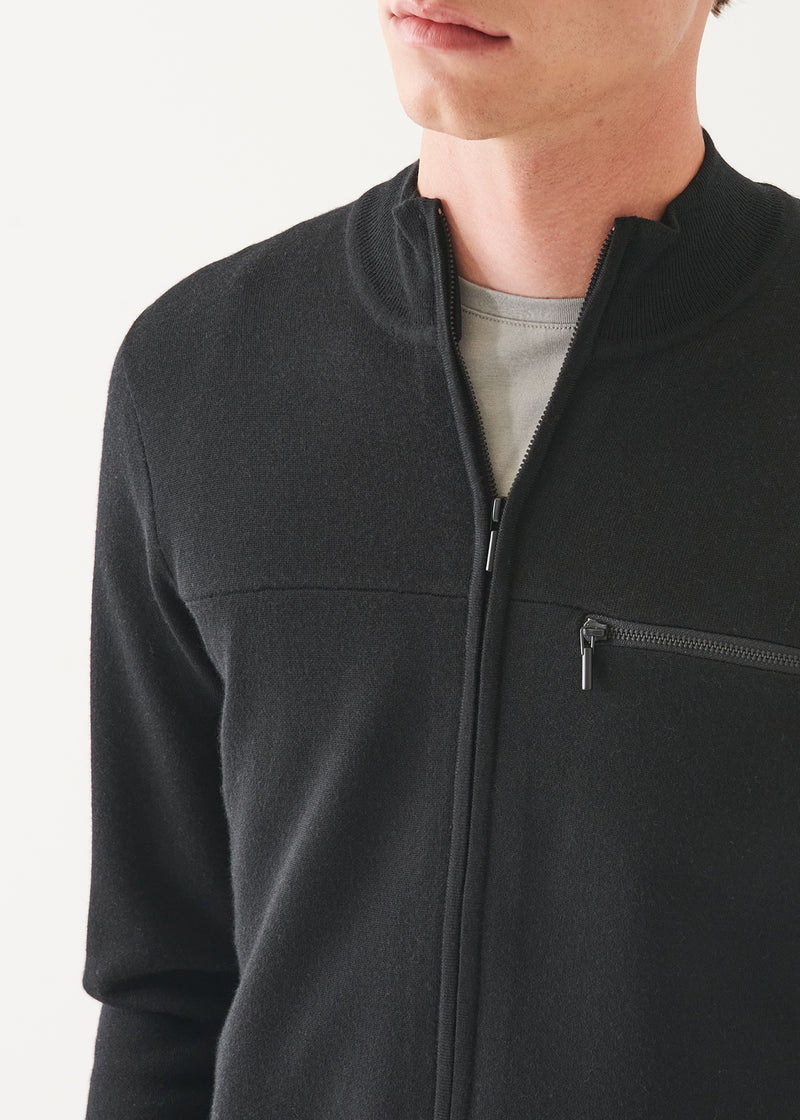 DOUBLE FACE MERINO ZIP UP CARDIGAN