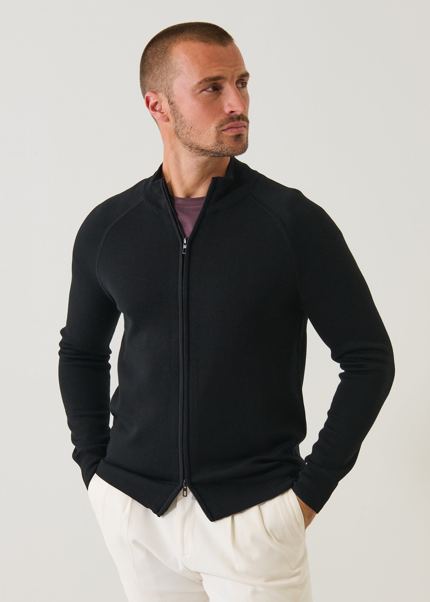 Double Face Merino Raglan Cardigan