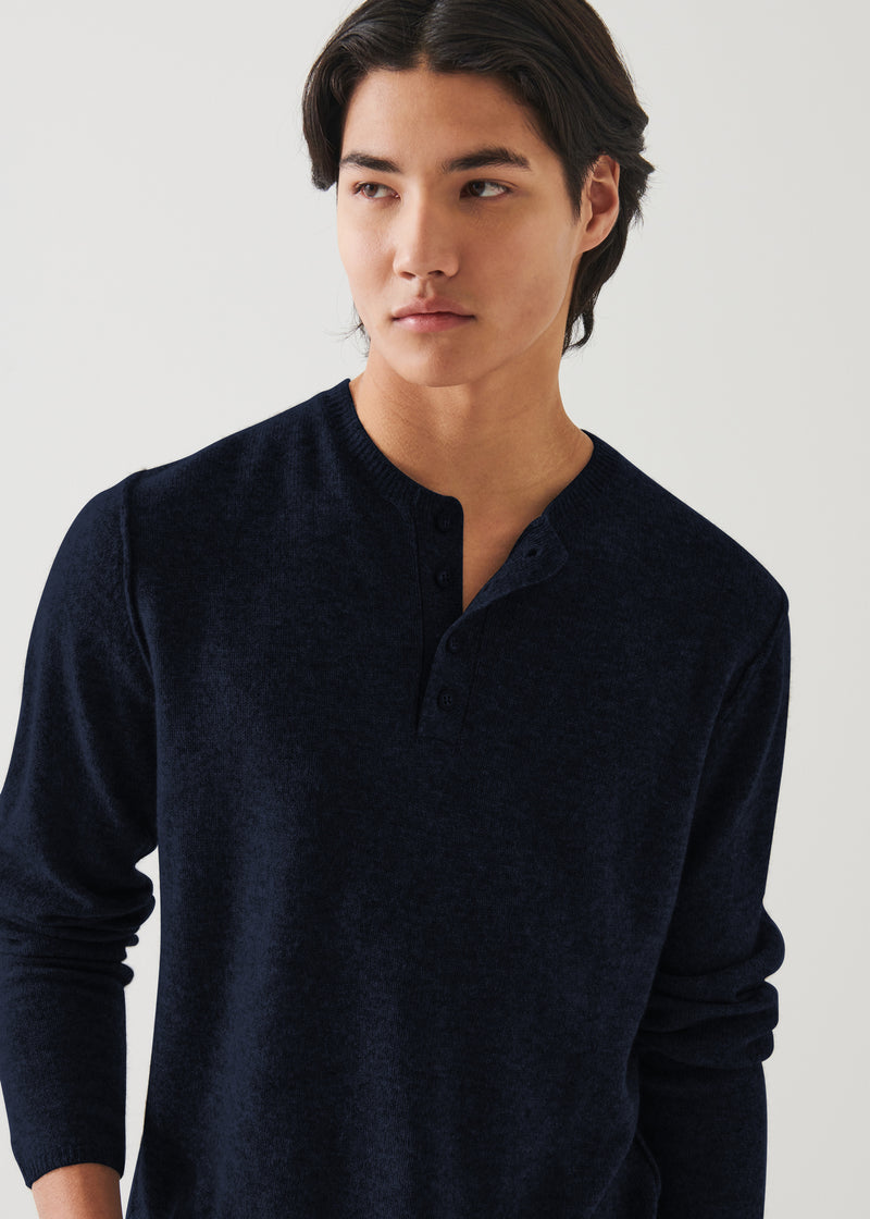 AIR CASHMERE HENLEY SWEATER