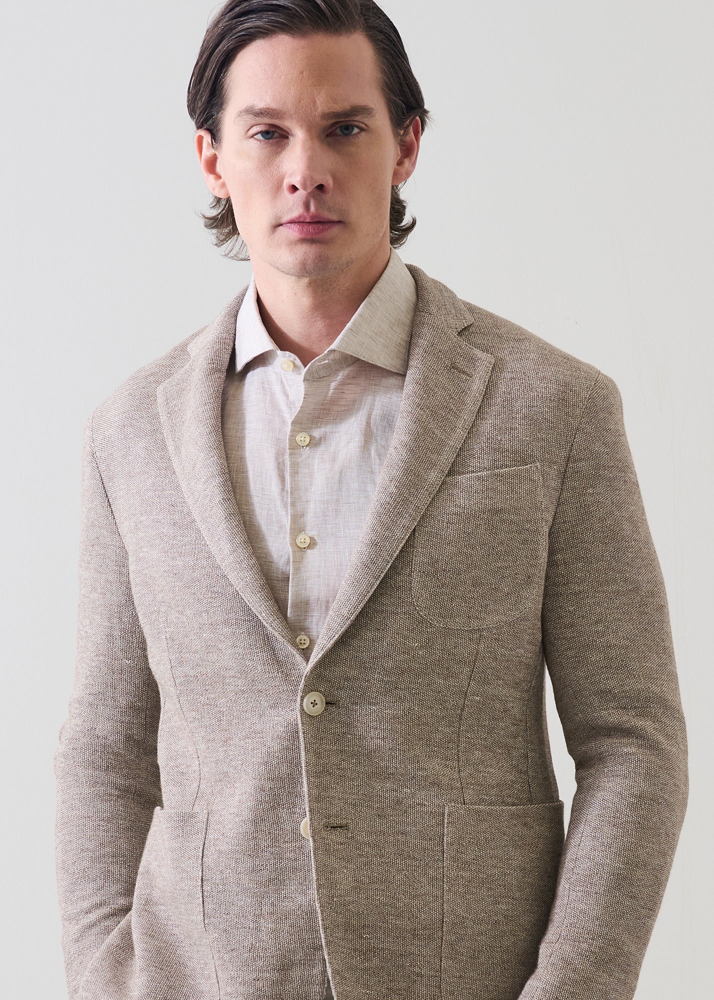 Double Face Cotton-Linen Knit Blazer - PATRICK ASSARAF