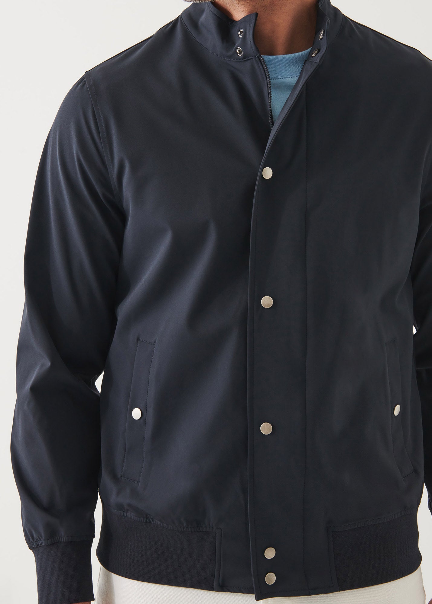 Nylon Stretch Bomber Jacket