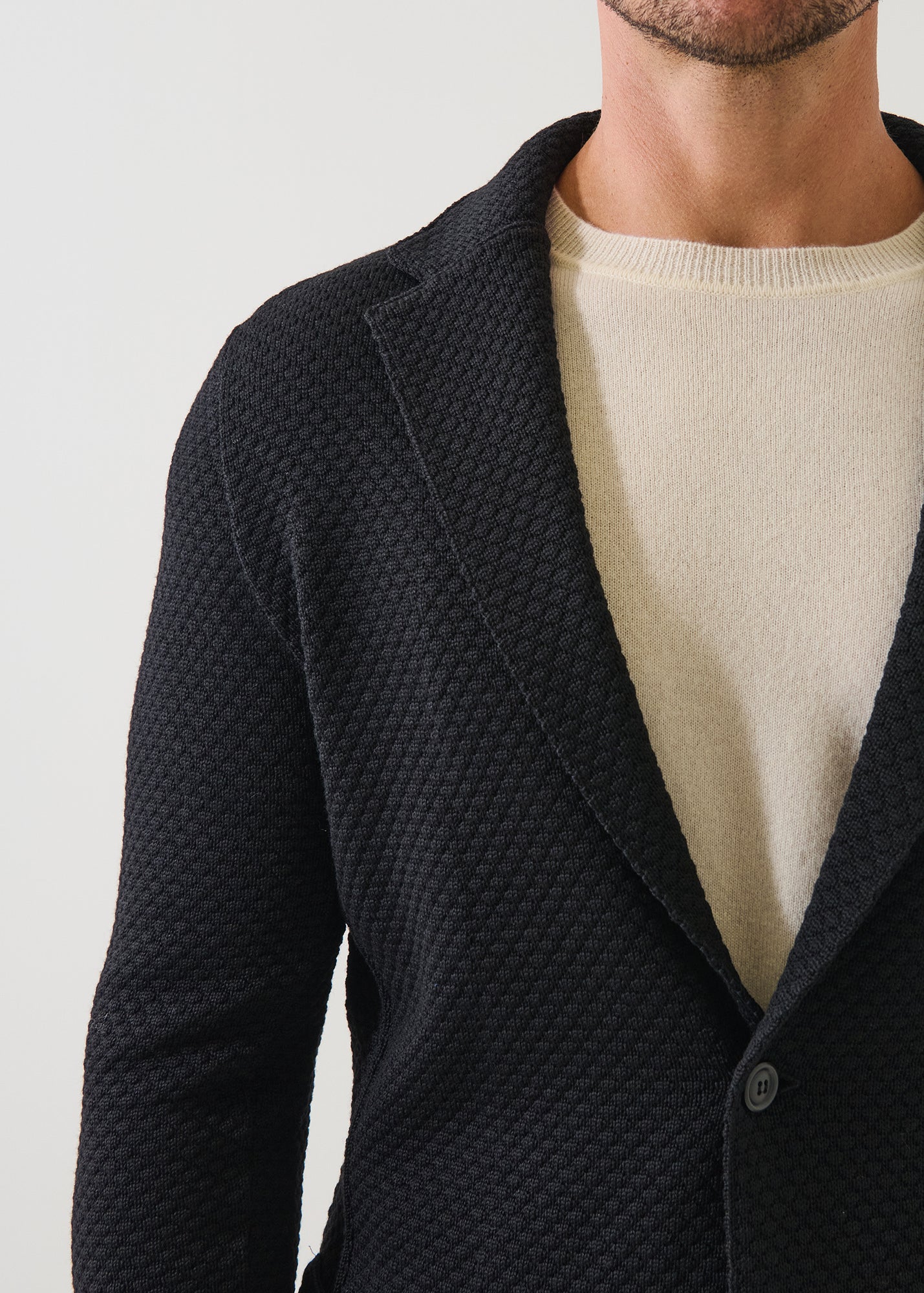 Merino Bubble Stitch Two Button Blazer