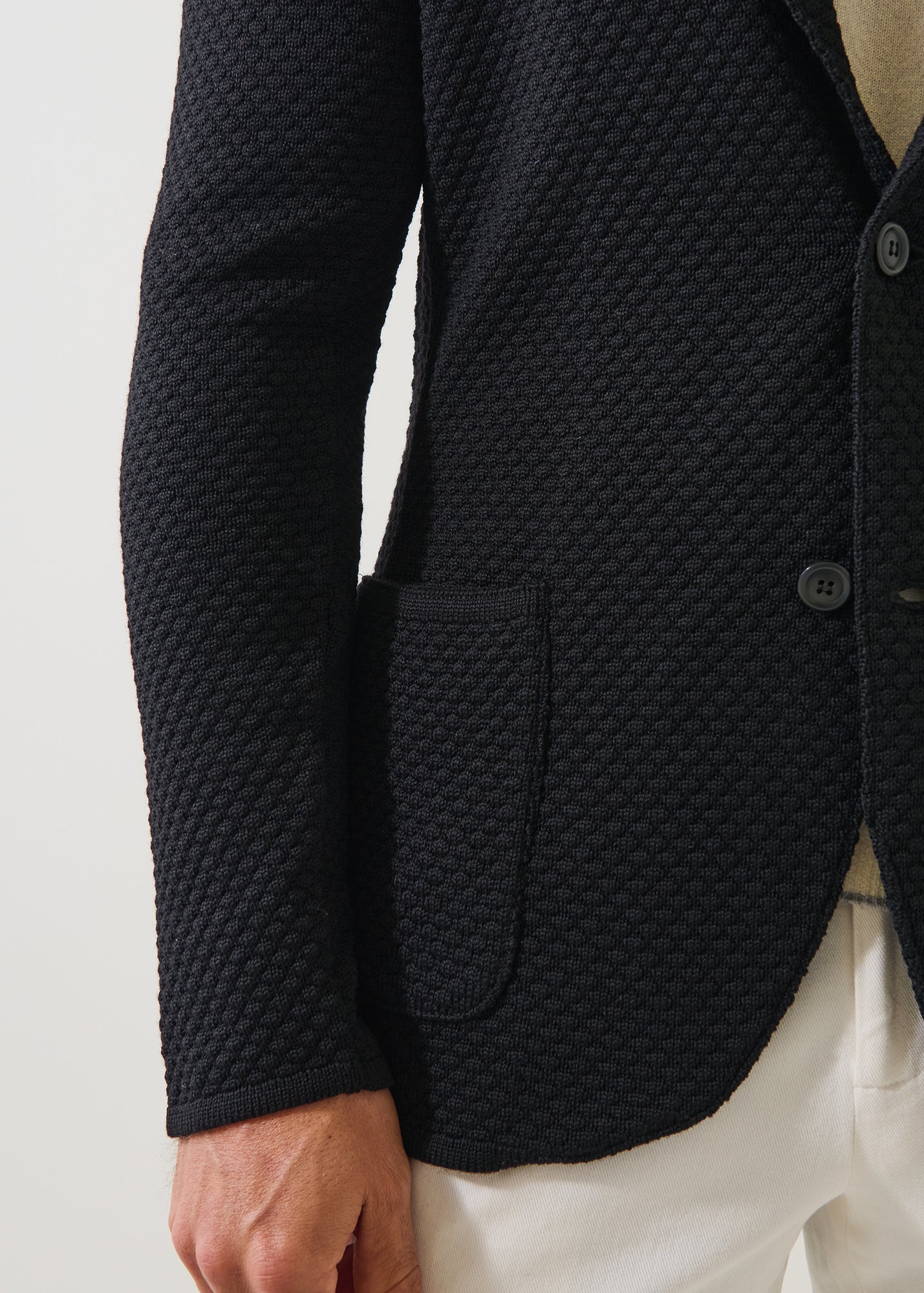 Merino Bubble Stitch Two Button Blazer