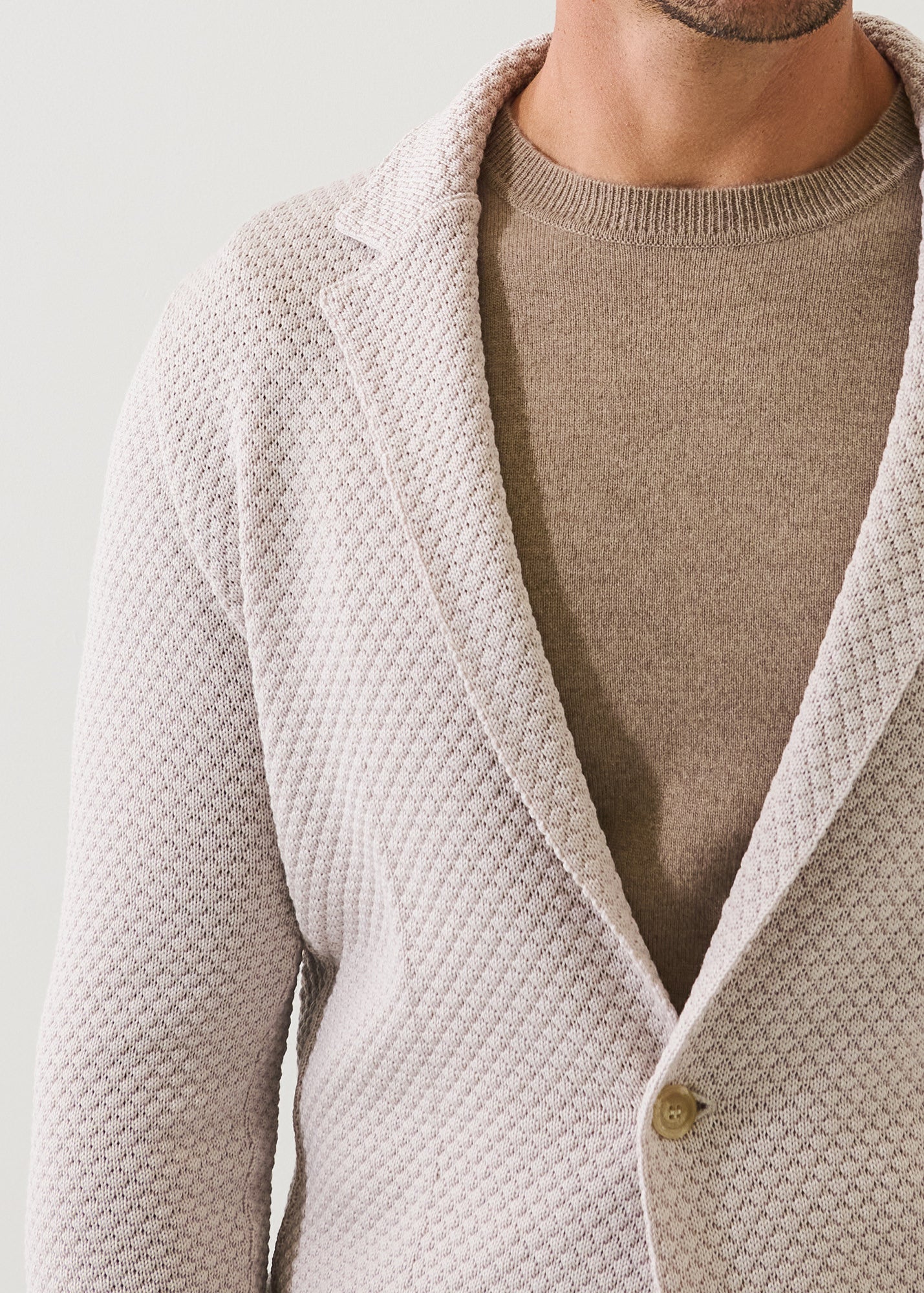Merino Bubble Stitch Two Button Blazer