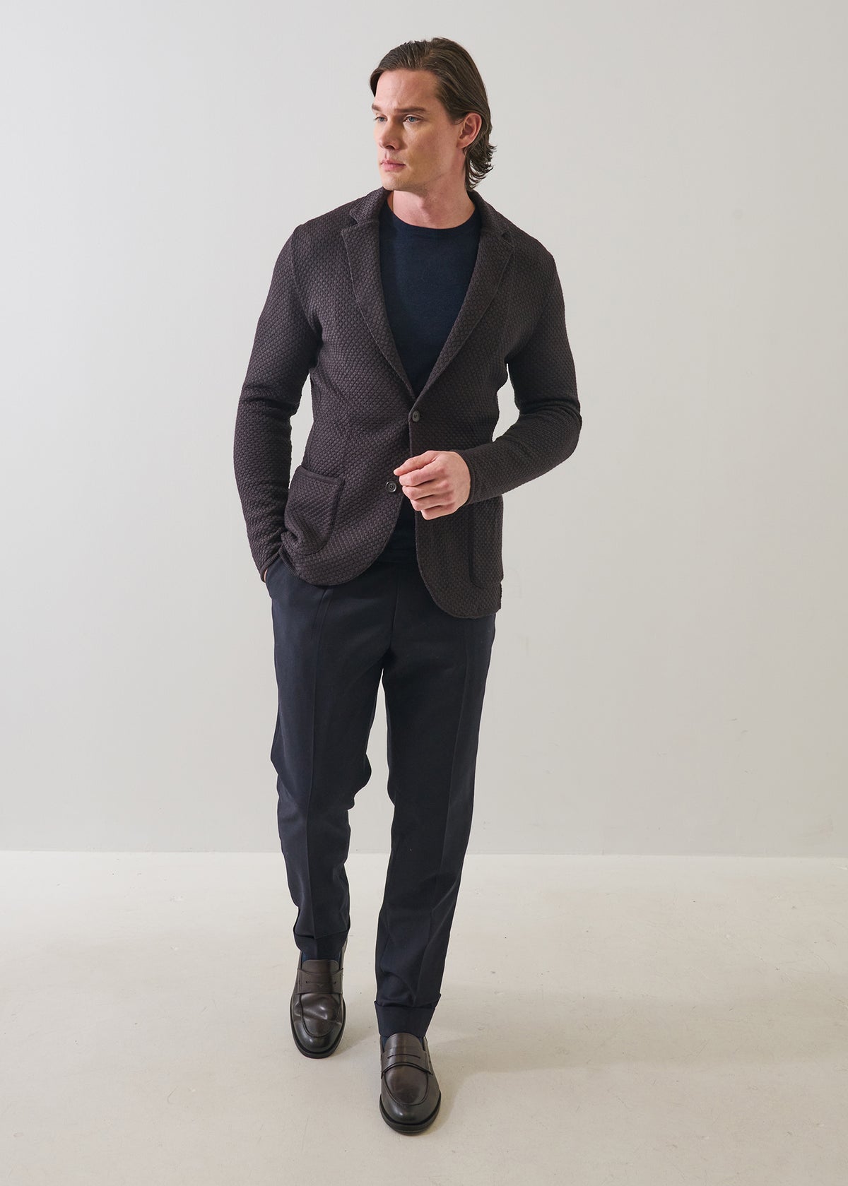 Merino Bubble Stitch Two Button Blazer - PATRICK ASSARAF