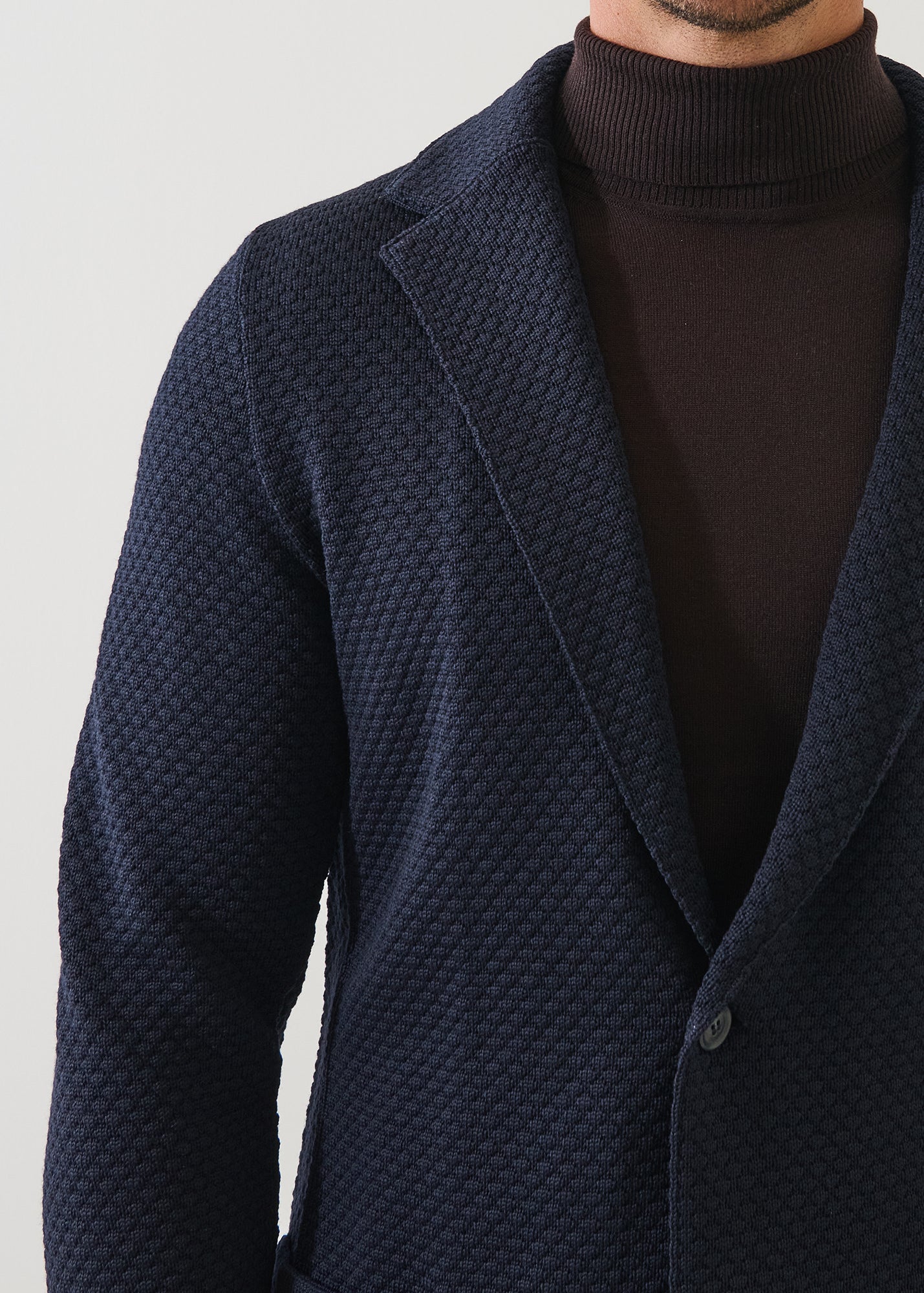 Merino Bubble Stitch Two Button Blazer