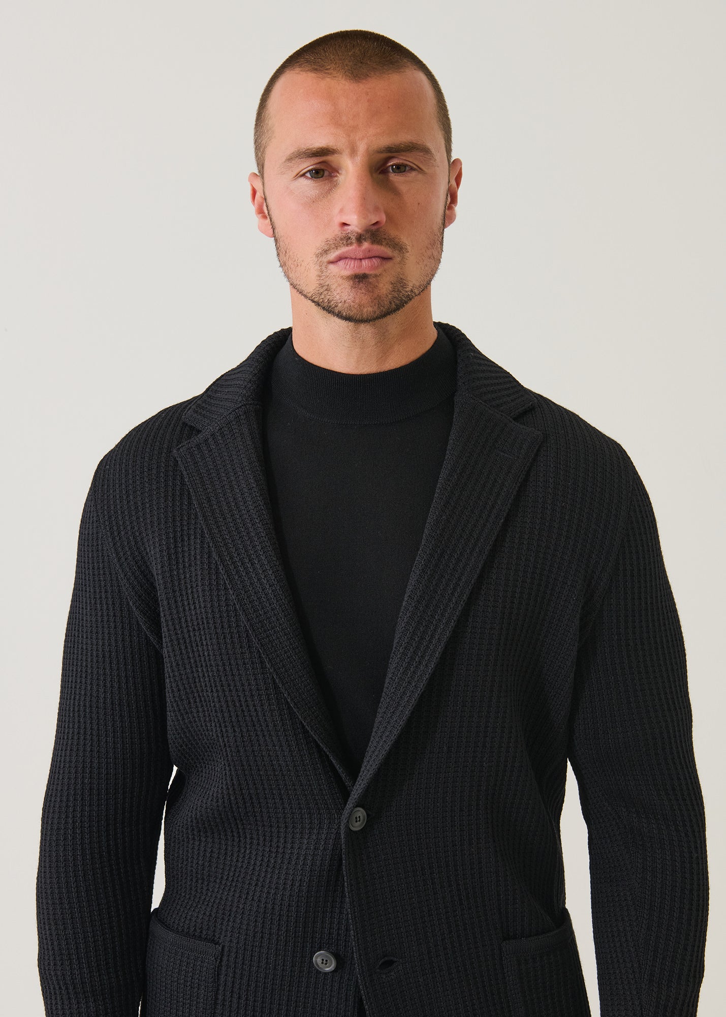Chain Stitch Merino Two Button Blazer