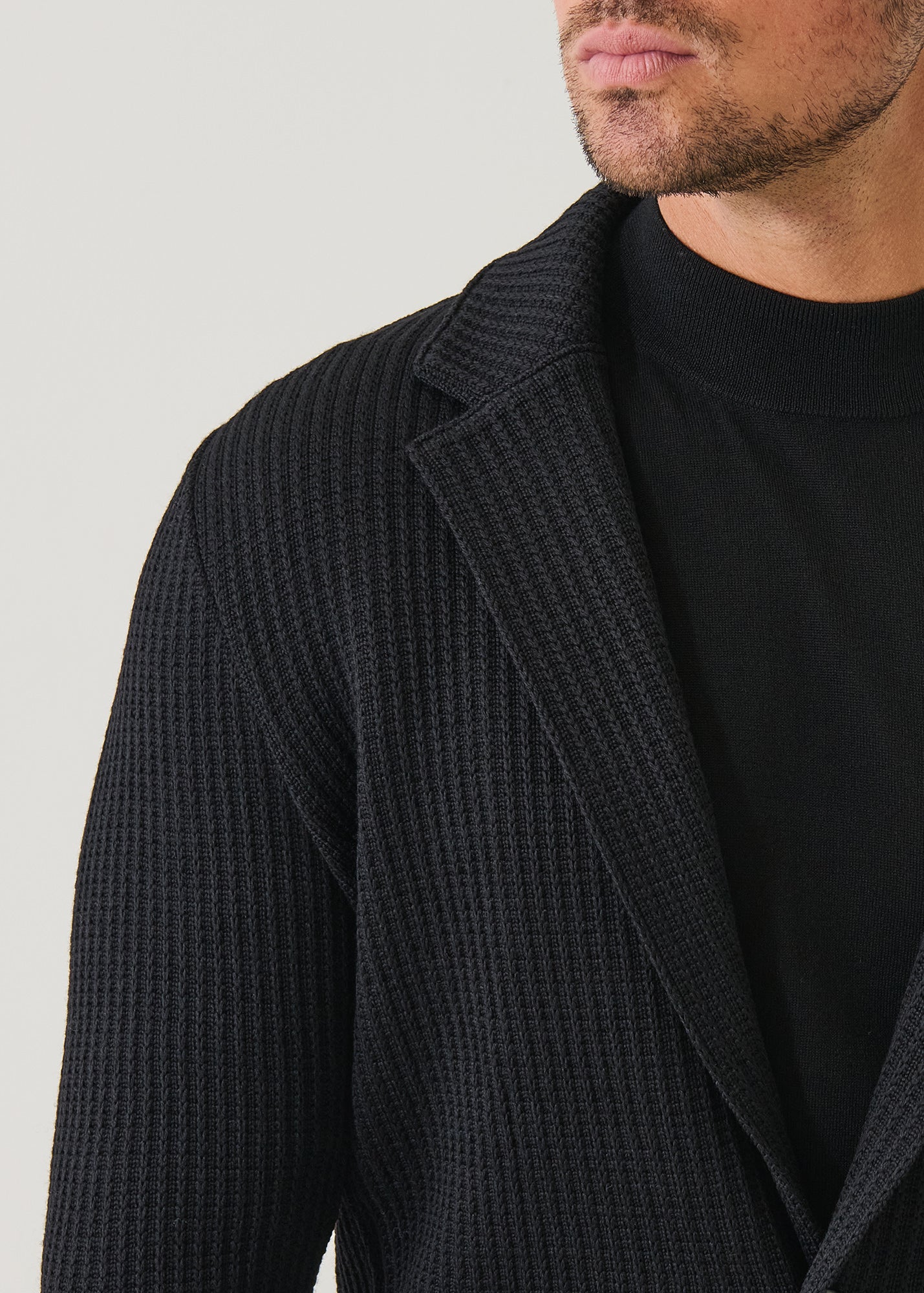Chain Stitch Merino Two Button Blazer