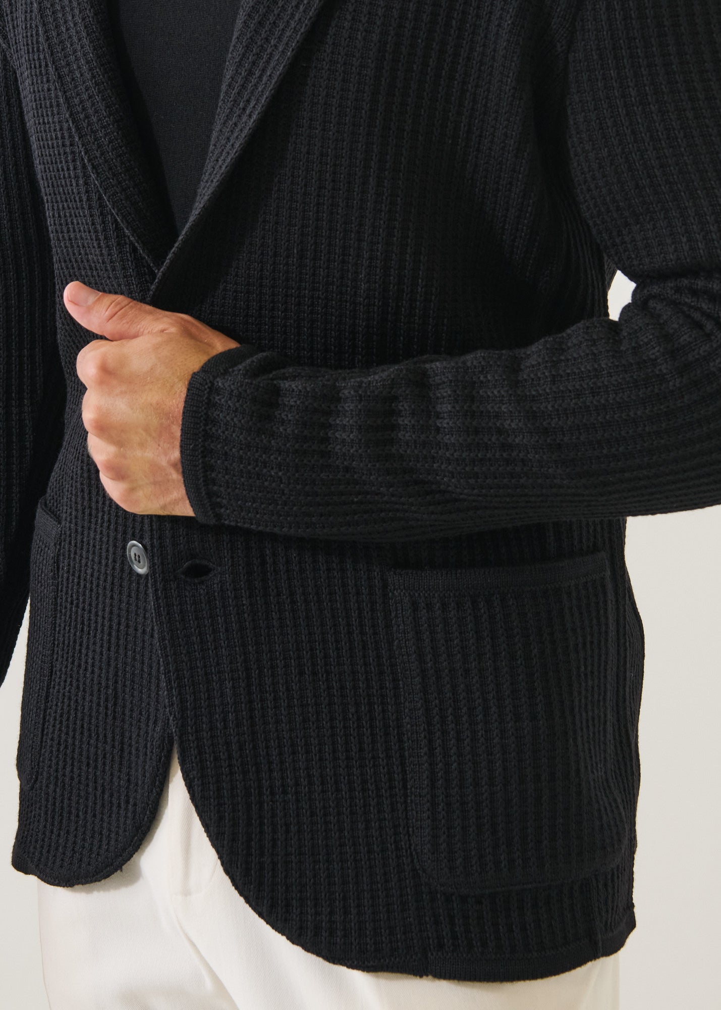 Chain Stitch Merino Two Button Blazer