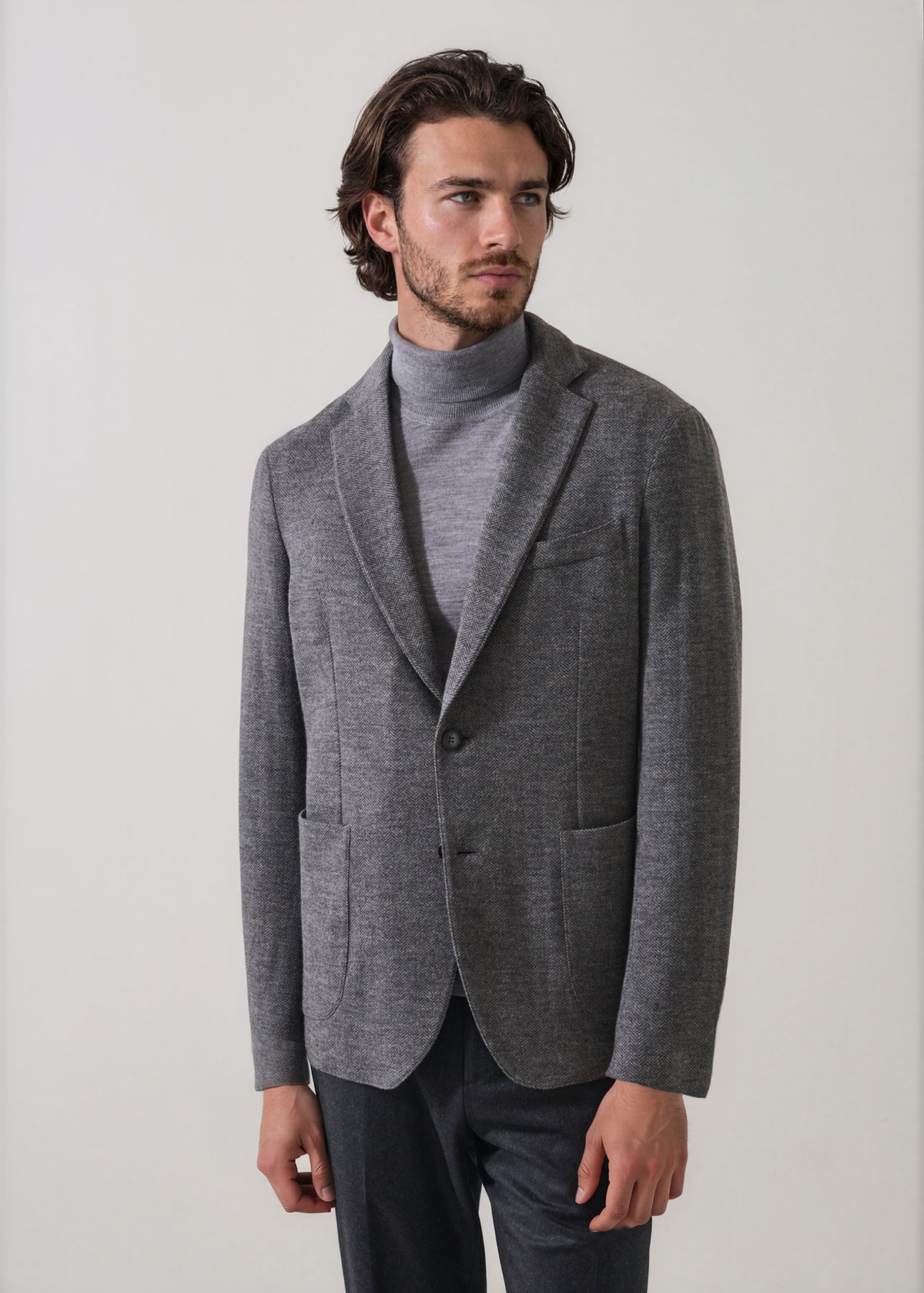 Wool Knit Herringbone Blazer - PATRICK ASSARAF