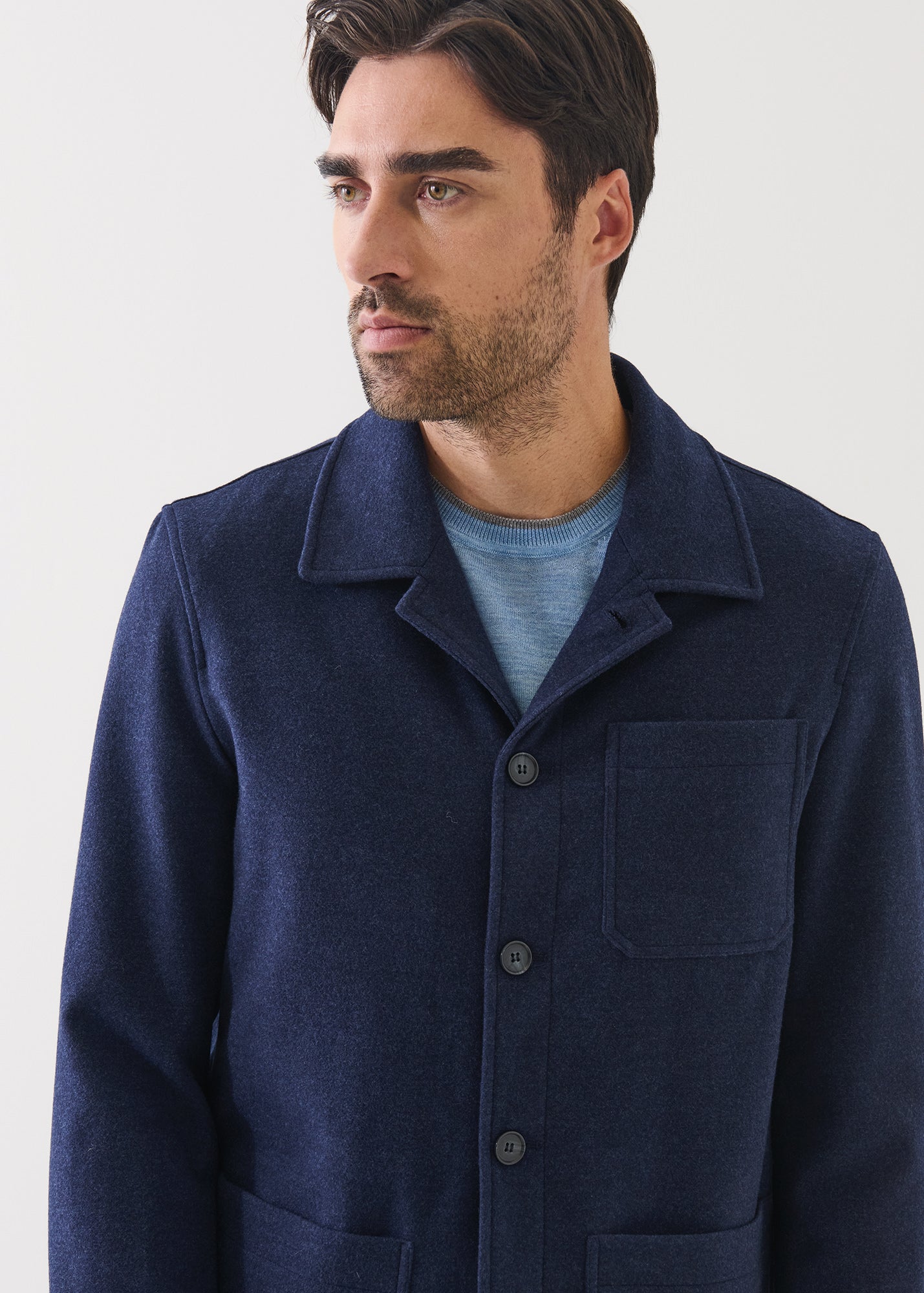 Melange Wool Shirt Jacket