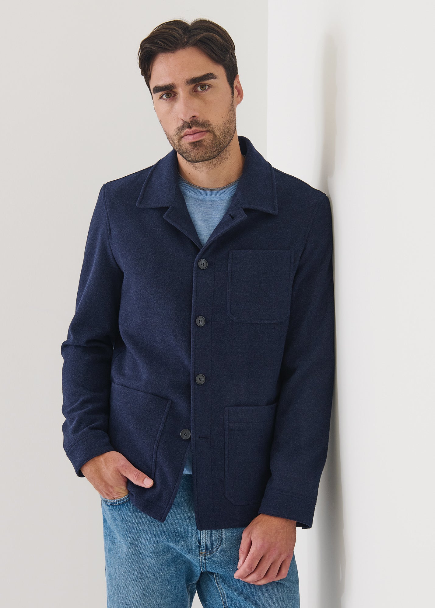 Melange Wool Shirt Jacket