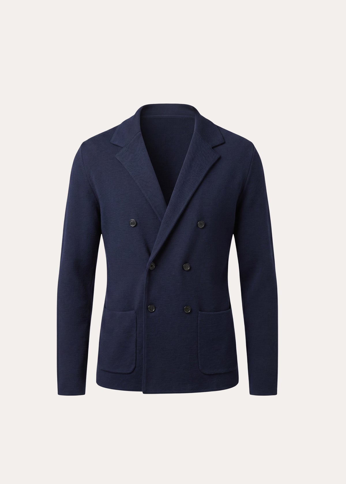 Merino Wool Milano Stitch Knit Double-Breasted Blazer - PATRICK ASSARAF
