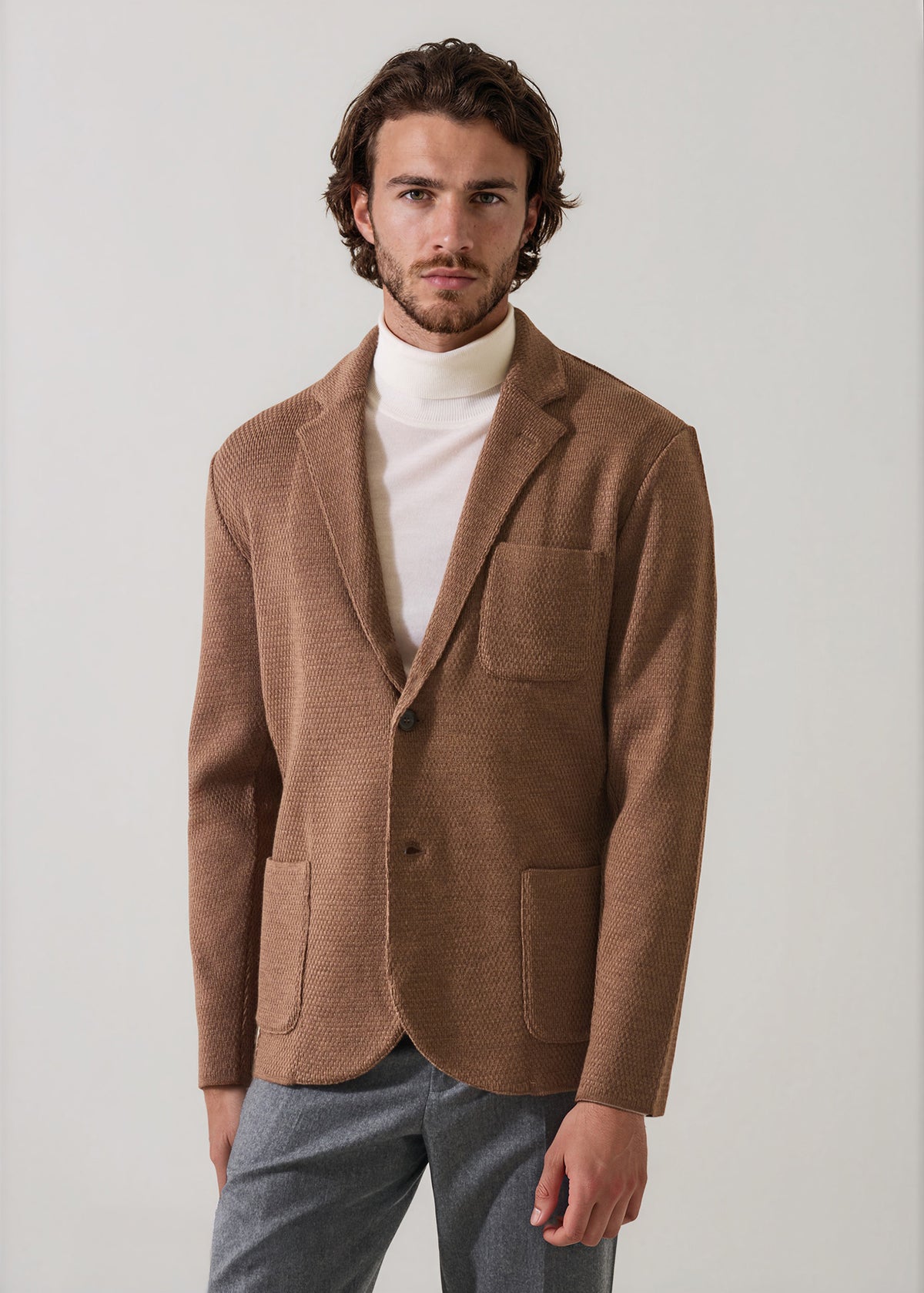 Merino Honeycomb Stitch Two Button Blazer - PATRICK ASSARAF