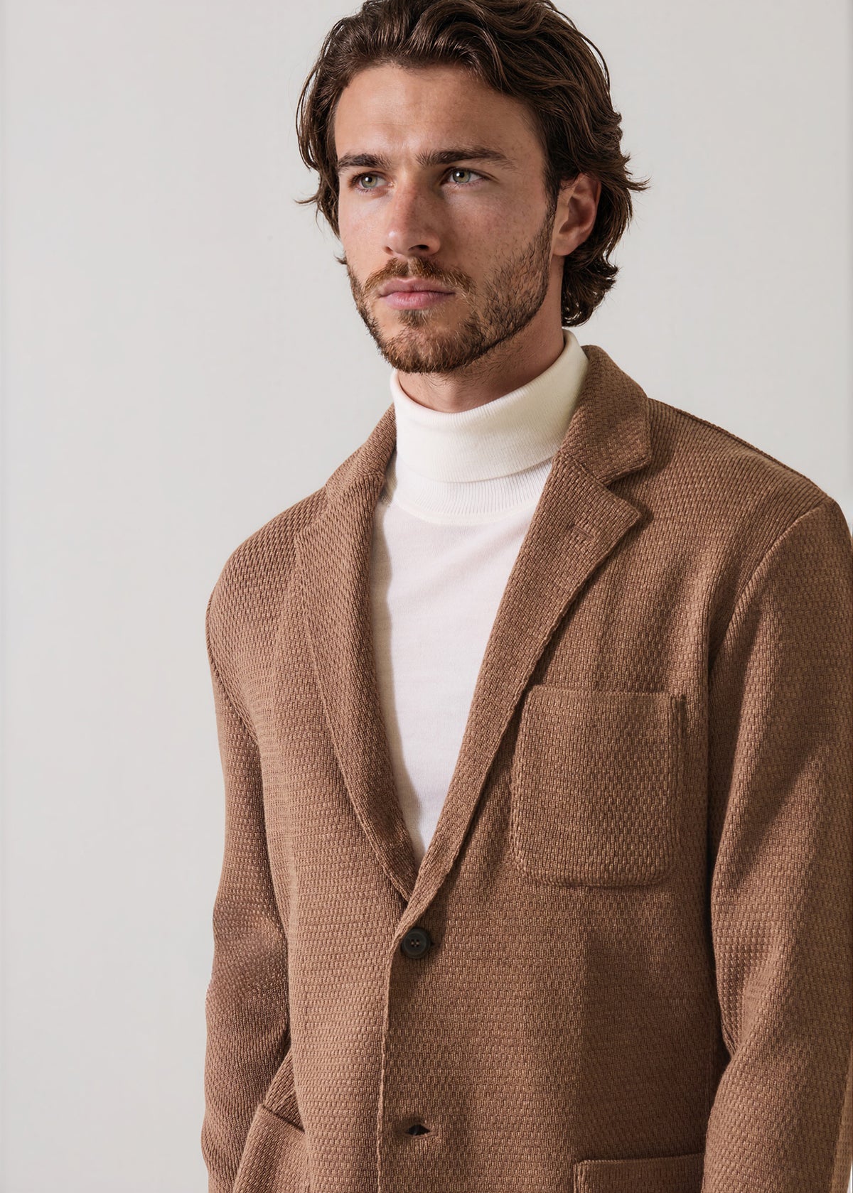 Merino Honeycomb Stitch Two Button Blazer - PATRICK ASSARAF