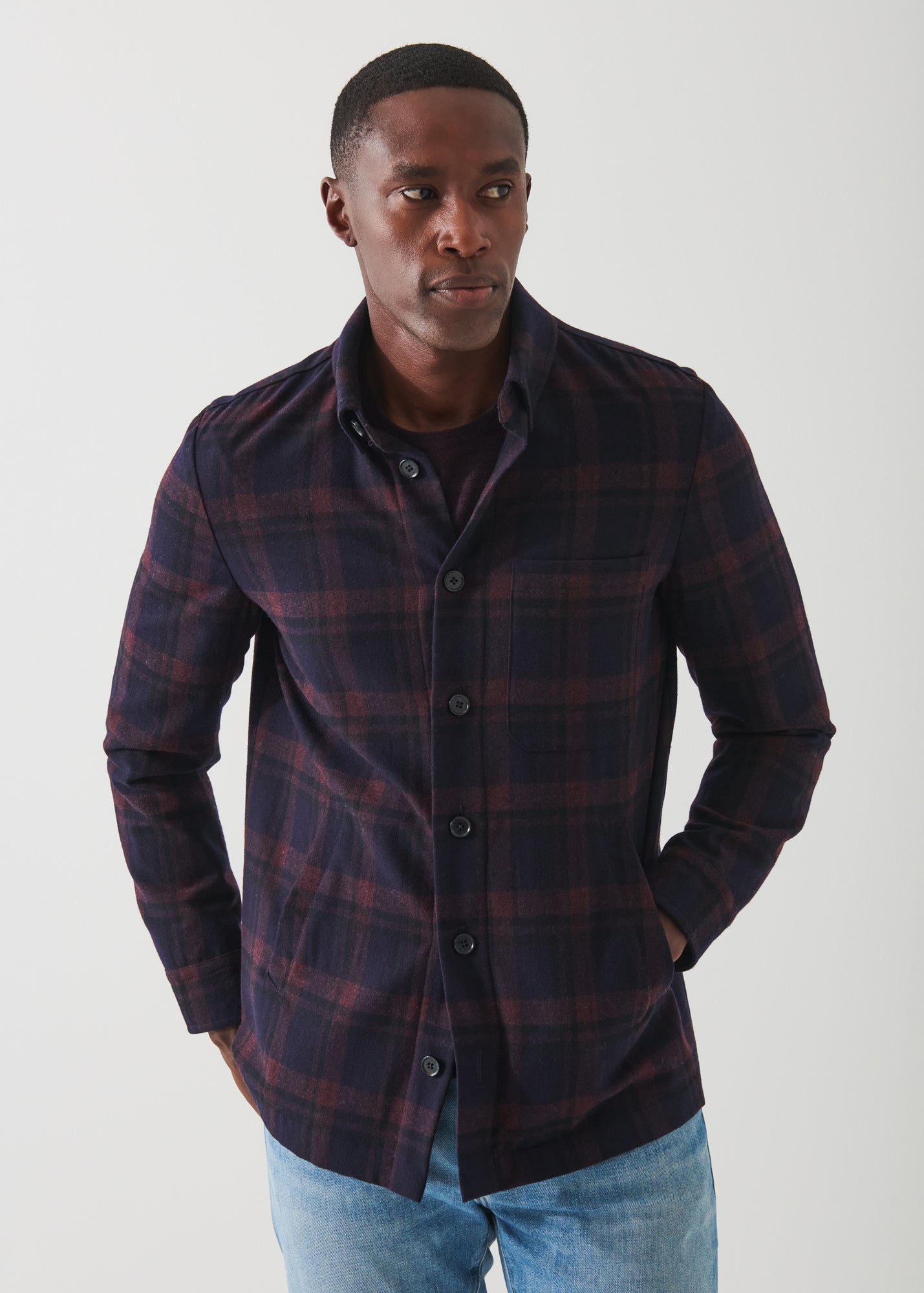 PLAID SHIRT JACKET | PATRICK ASSARAF.