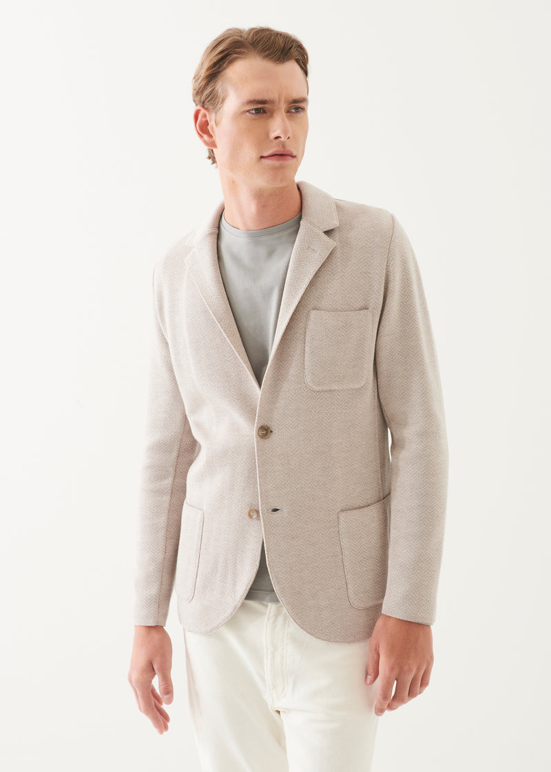 Merino Chevron Knit Blazer