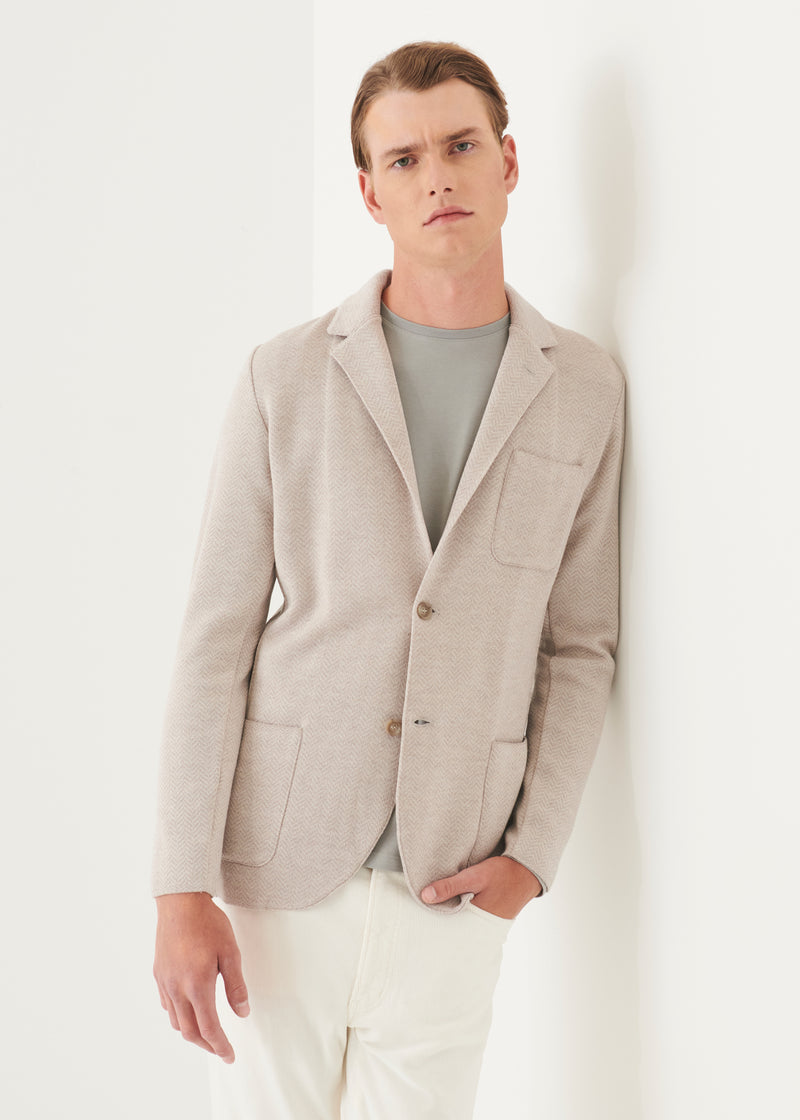 Merino Chevron Stitch Blazer