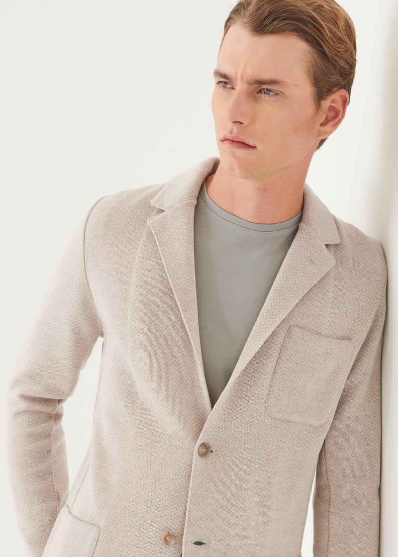 Merino Chevron Knit Blazer