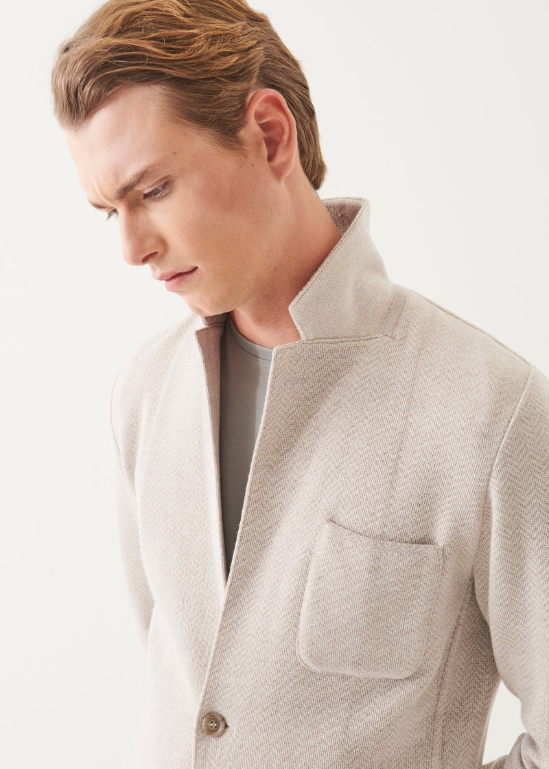 Merino Chevron Stitch Blazer