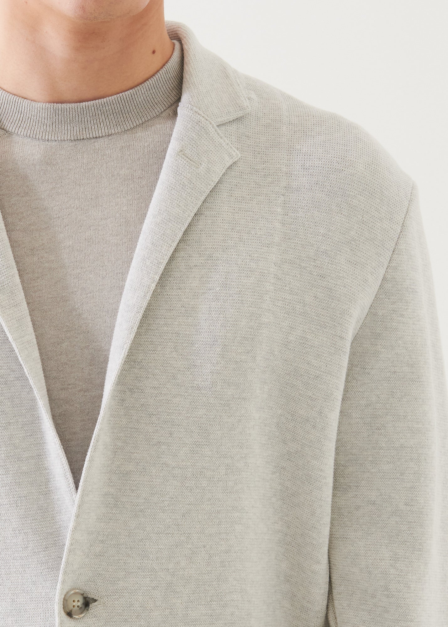 Cotton Knit Two-Button Blazer