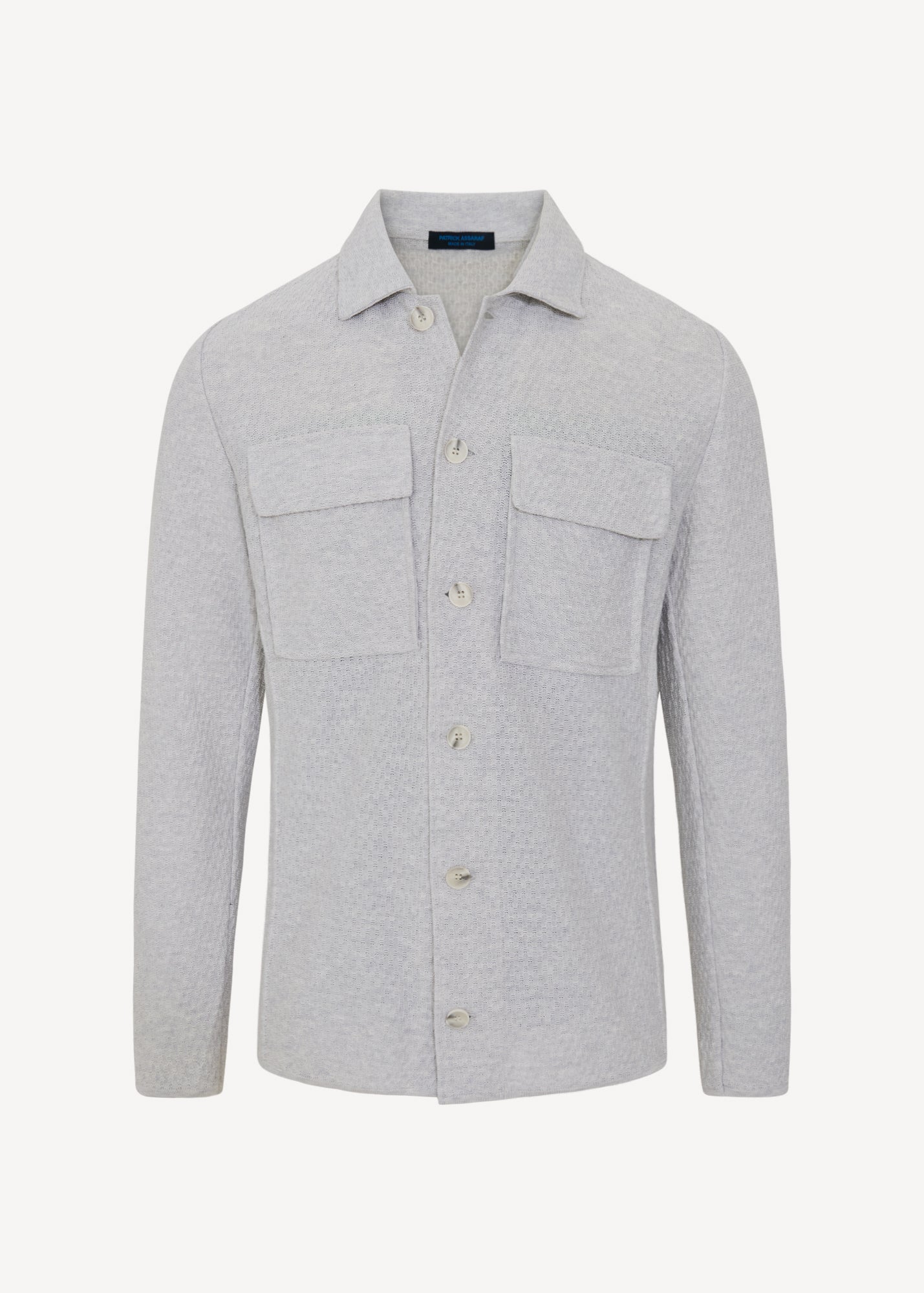 Cotton Textured Knit Shirt Jacket - PATRICK ASSARAF